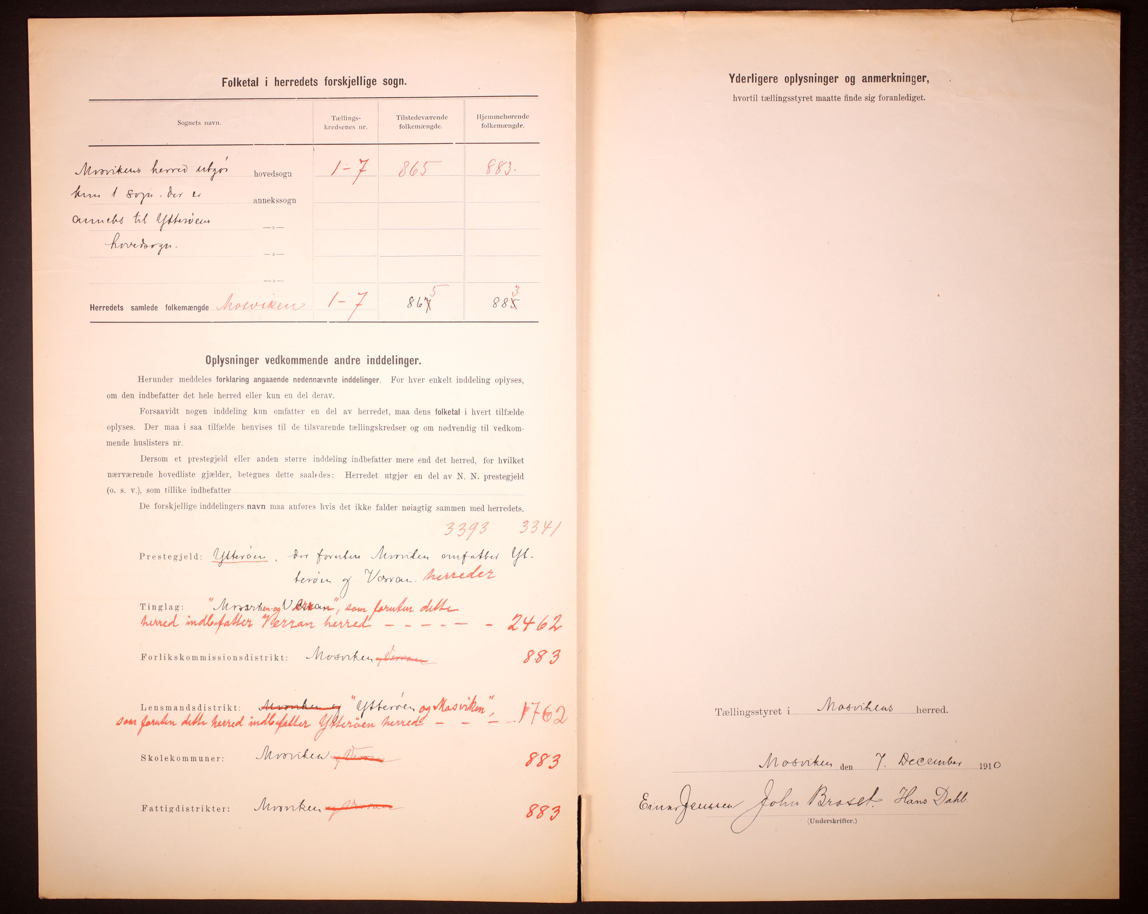 RA, 1910 census for Mosvik, 1910, p. 3