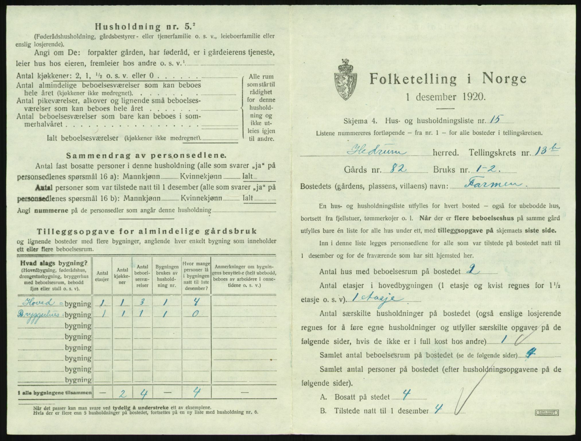 SAKO, 1920 census for Hedrum, 1920, p. 1231