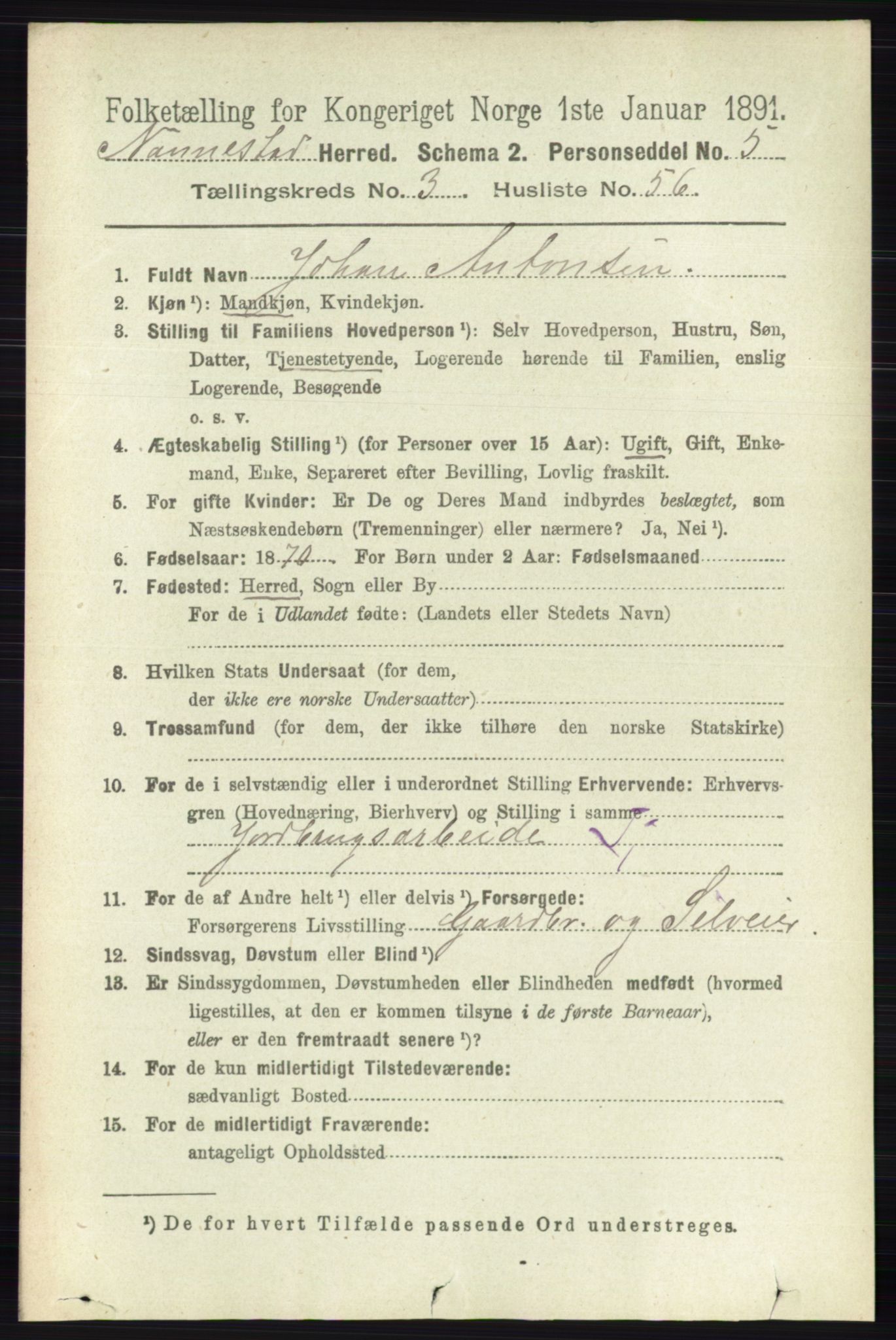 RA, 1891 census for 0238 Nannestad, 1891, p. 1796