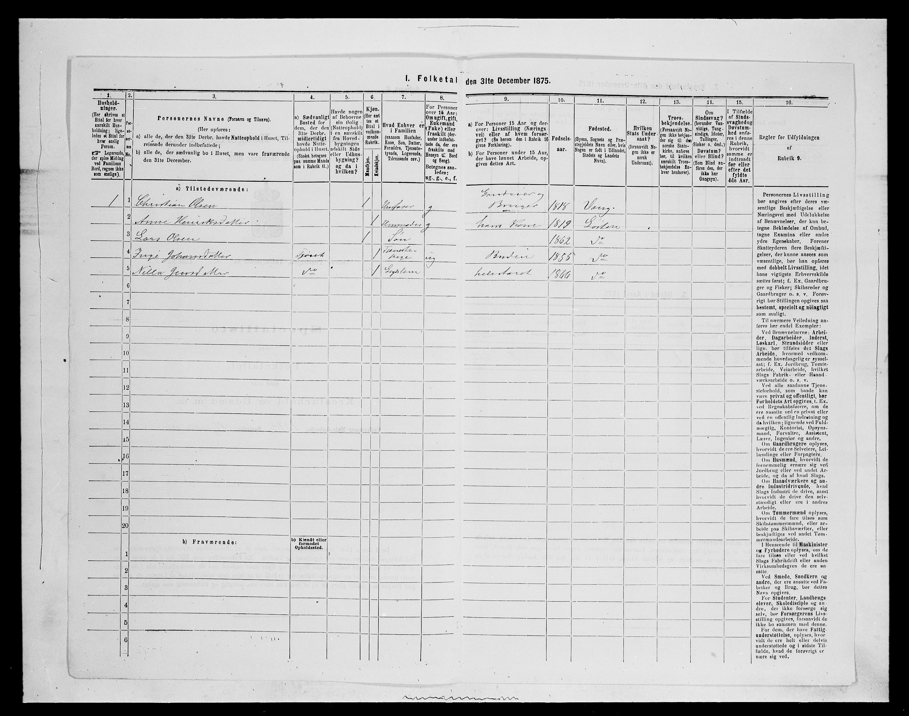 SAH, 1875 census for 0415P Løten, 1875, p. 434