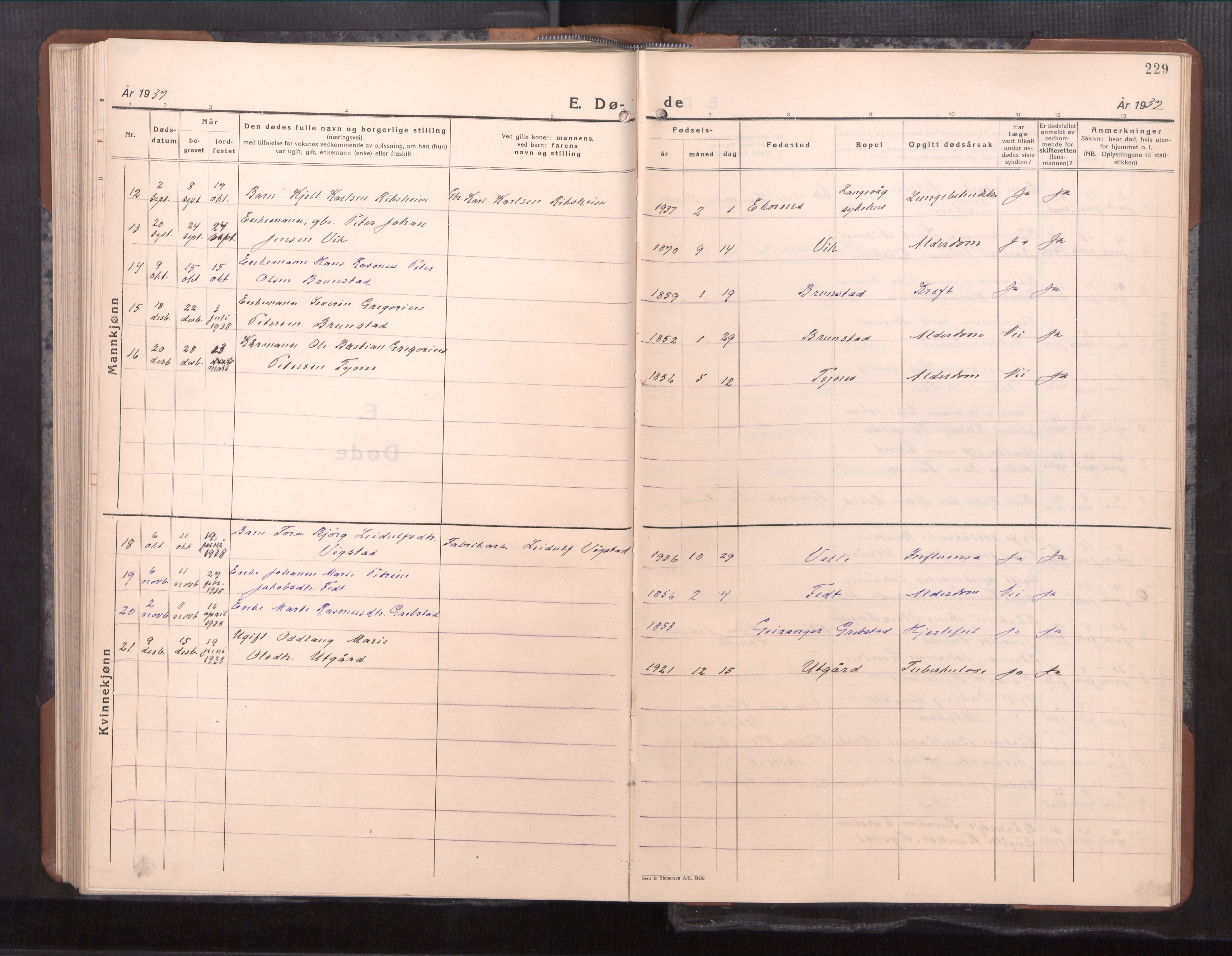 Ministerialprotokoller, klokkerbøker og fødselsregistre - Møre og Romsdal, AV/SAT-A-1454/523/L0343: Parish register (copy) no. 523---, 1937-1952, p. 229