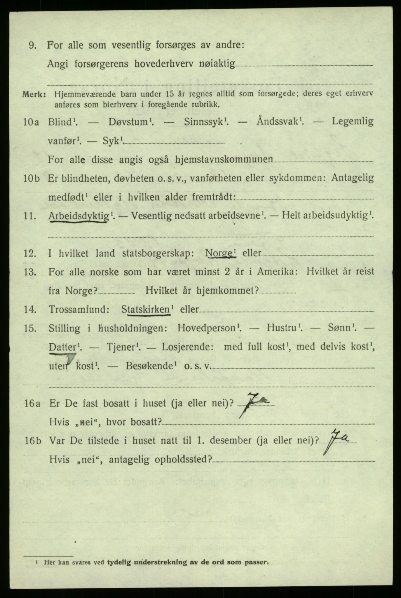 SAB, 1920 census for Sogndal, 1920, p. 5424