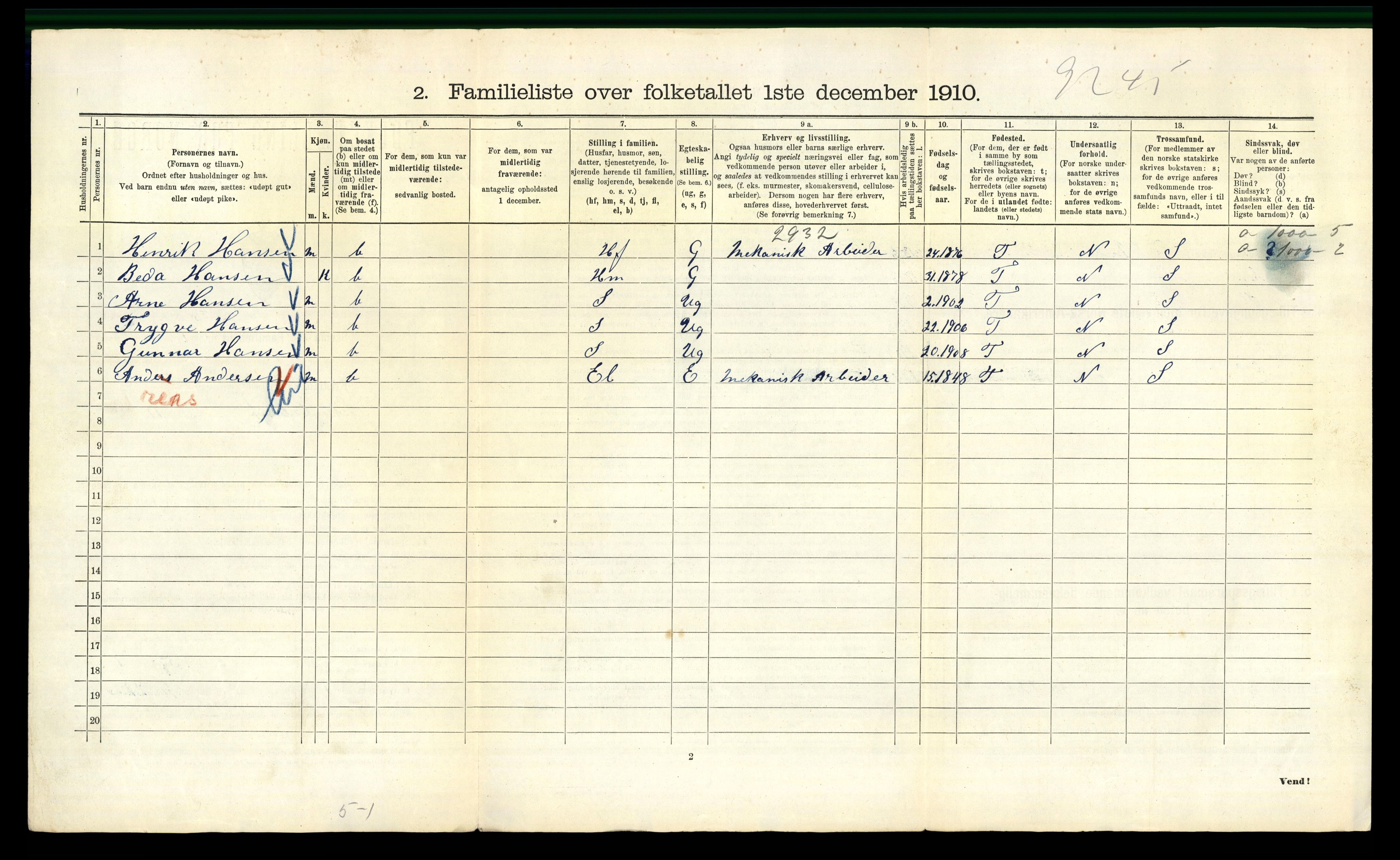 RA, 1910 census for Kristiania, 1910, p. 88742