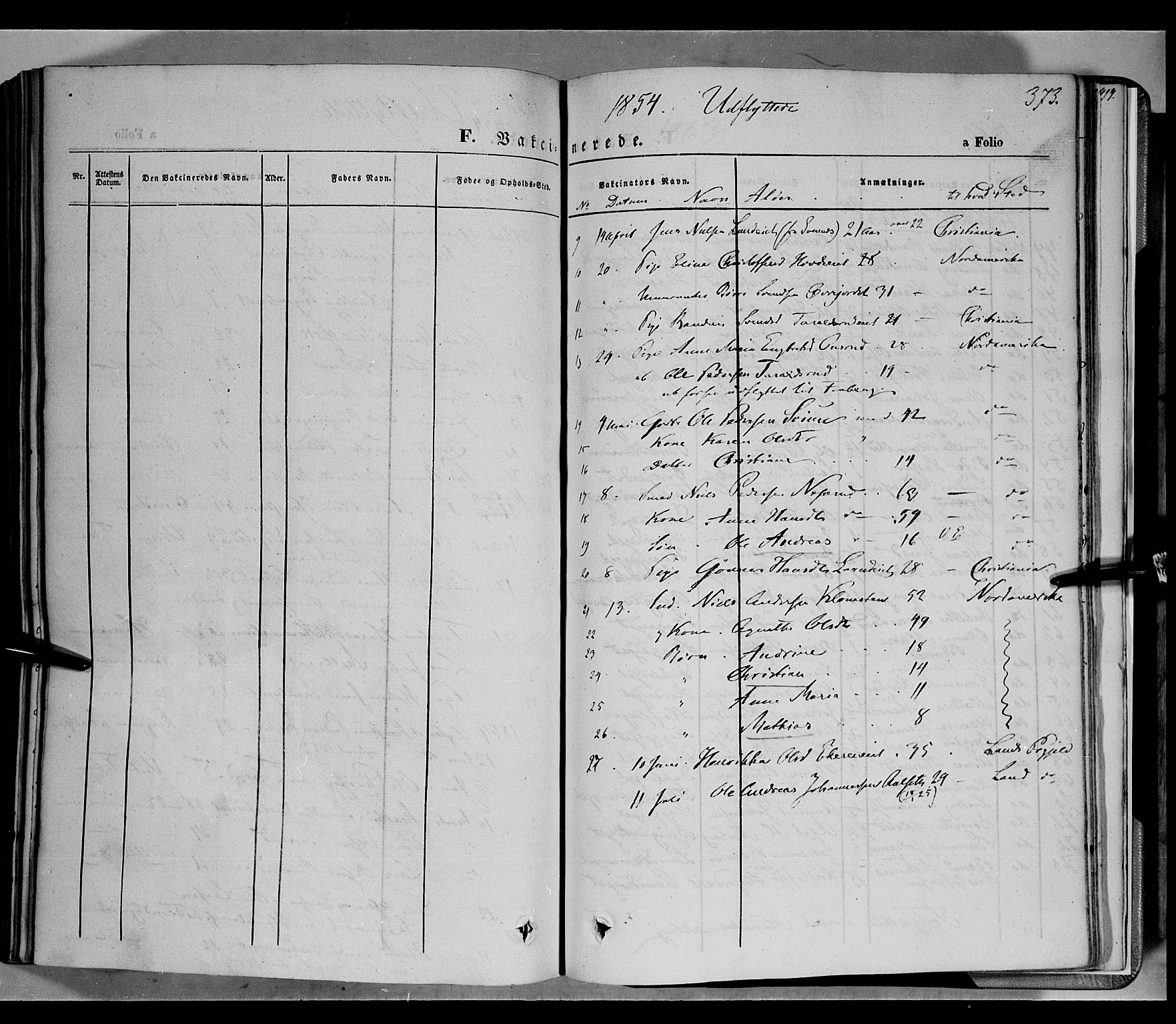 Biri prestekontor, SAH/PREST-096/H/Ha/Haa/L0005: Parish register (official) no. 5, 1843-1854, p. 373