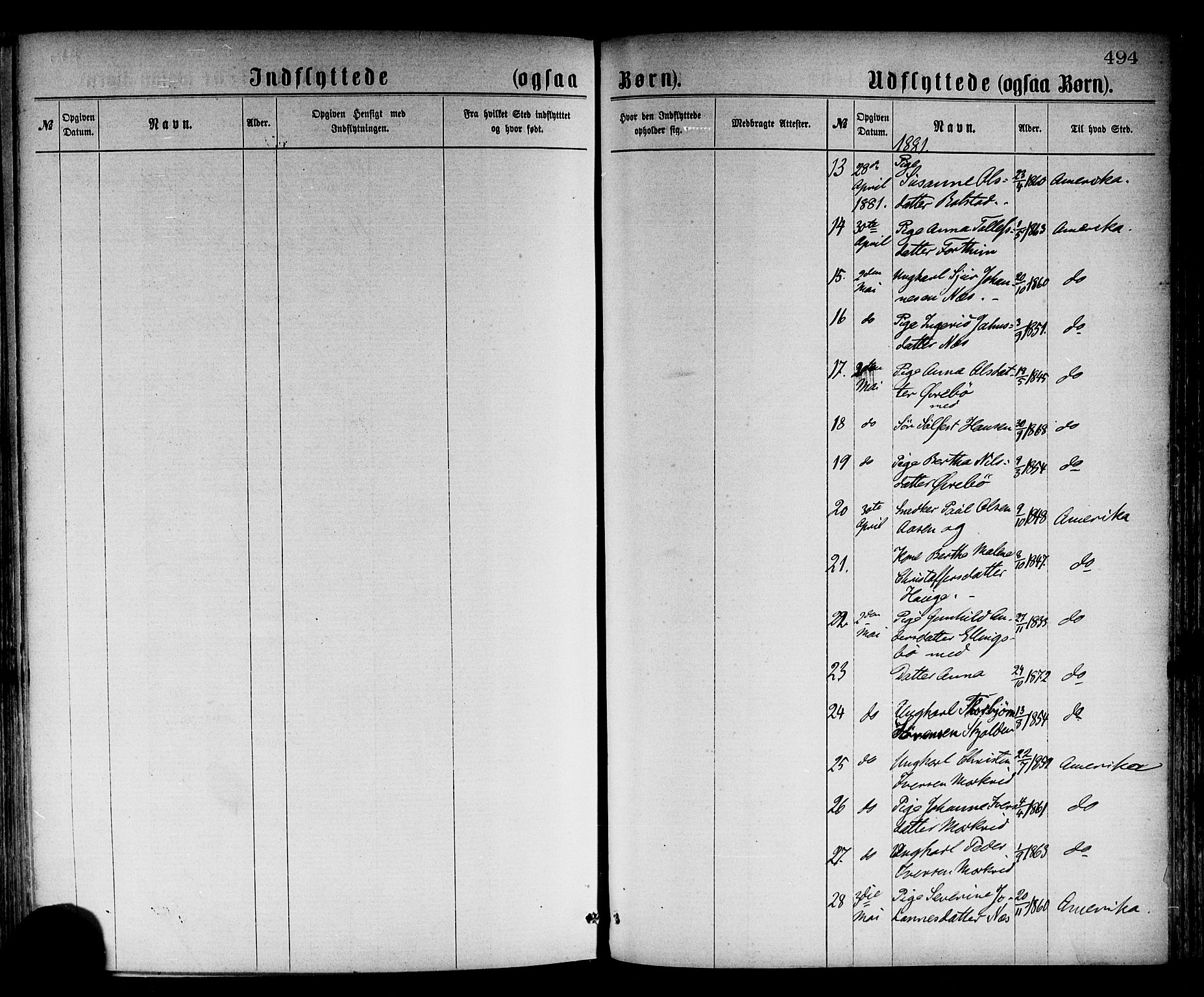 Luster sokneprestembete, AV/SAB-A-81101/H/Haa/Haaa/L0010: Parish register (official) no. A 10, 1871-1886, p. 494