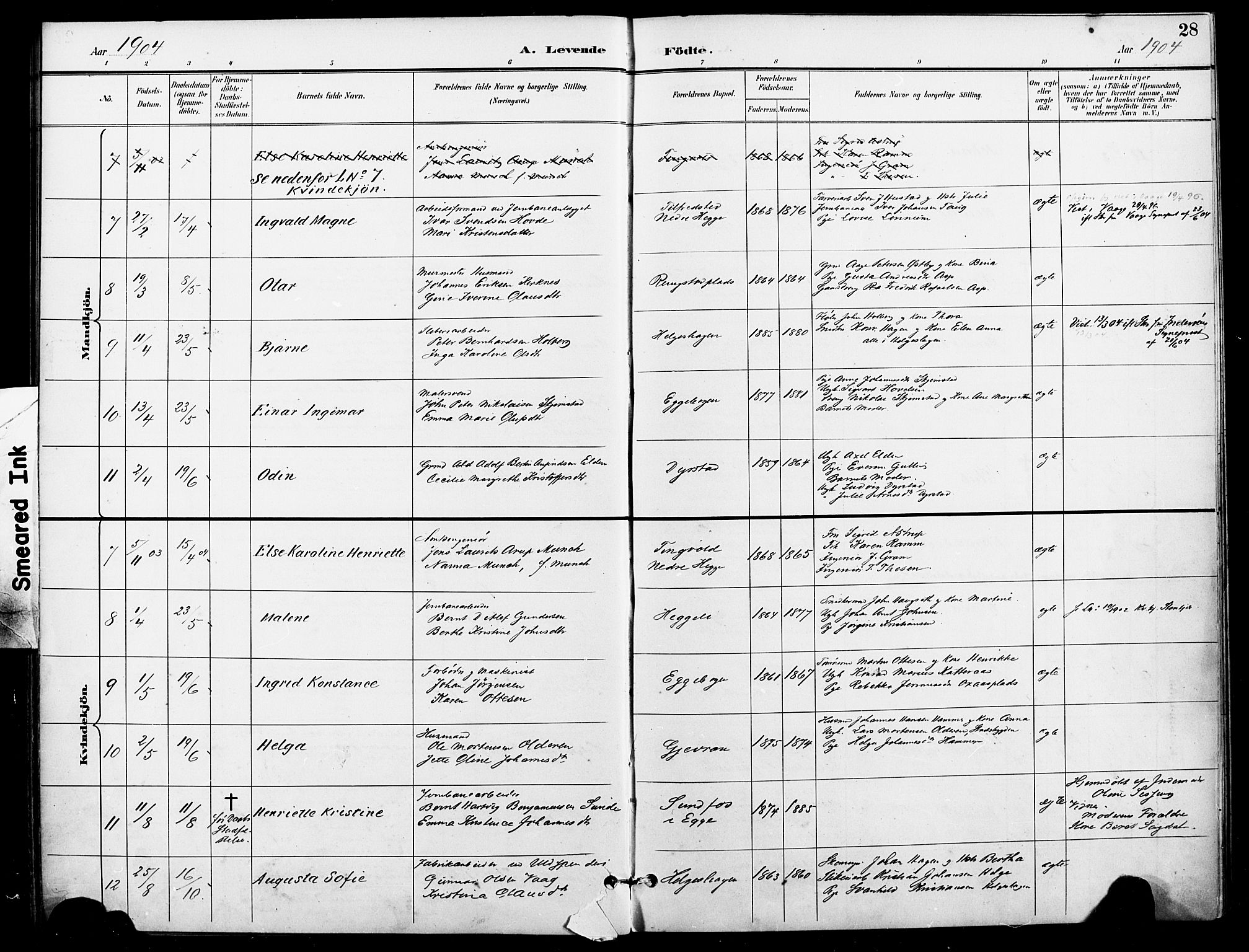 Ministerialprotokoller, klokkerbøker og fødselsregistre - Nord-Trøndelag, AV/SAT-A-1458/740/L0379: Parish register (official) no. 740A02, 1895-1907, p. 28