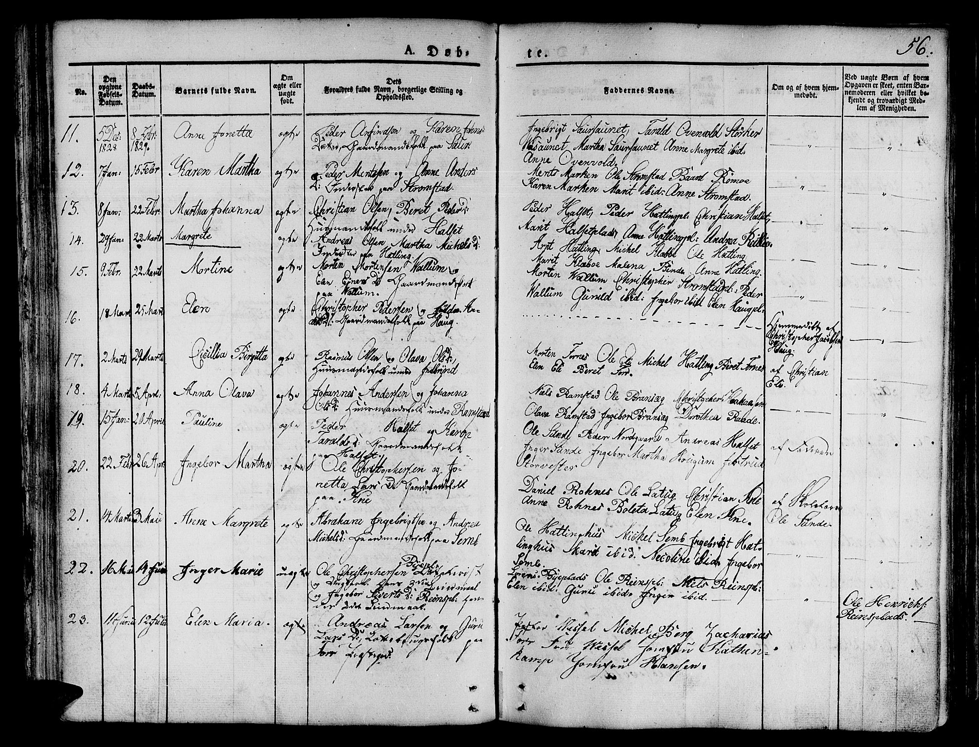 Ministerialprotokoller, klokkerbøker og fødselsregistre - Nord-Trøndelag, AV/SAT-A-1458/746/L0445: Parish register (official) no. 746A04, 1826-1846, p. 56