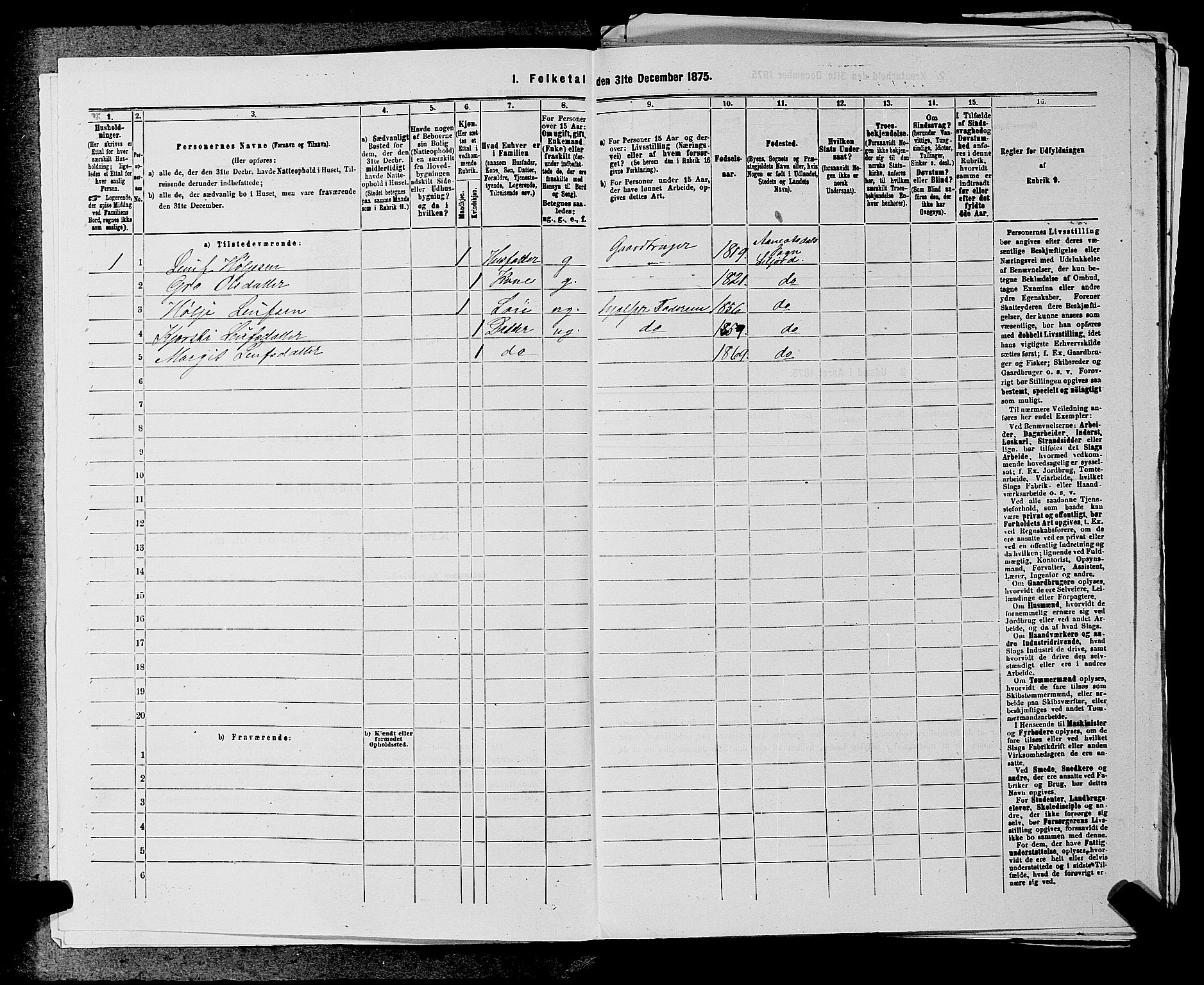 SAKO, 1875 census for 0828P Seljord, 1875, p. 1253