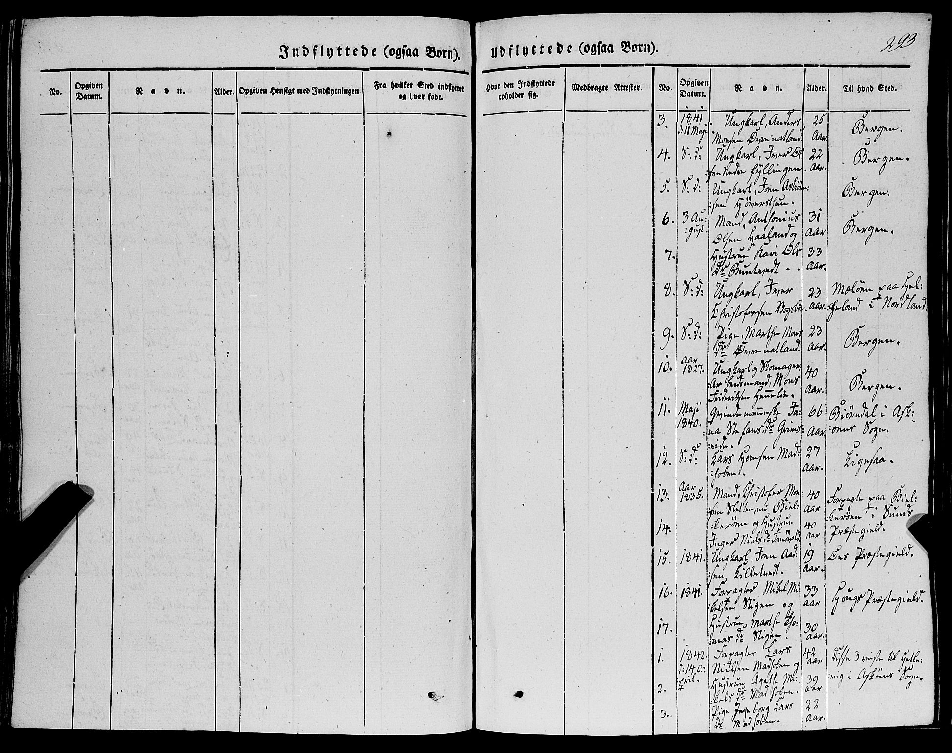 Fana Sokneprestembete, SAB/A-75101/H/Haa/Haaa/L0008: Parish register (official) no. A 8, 1829-1851, p. 293