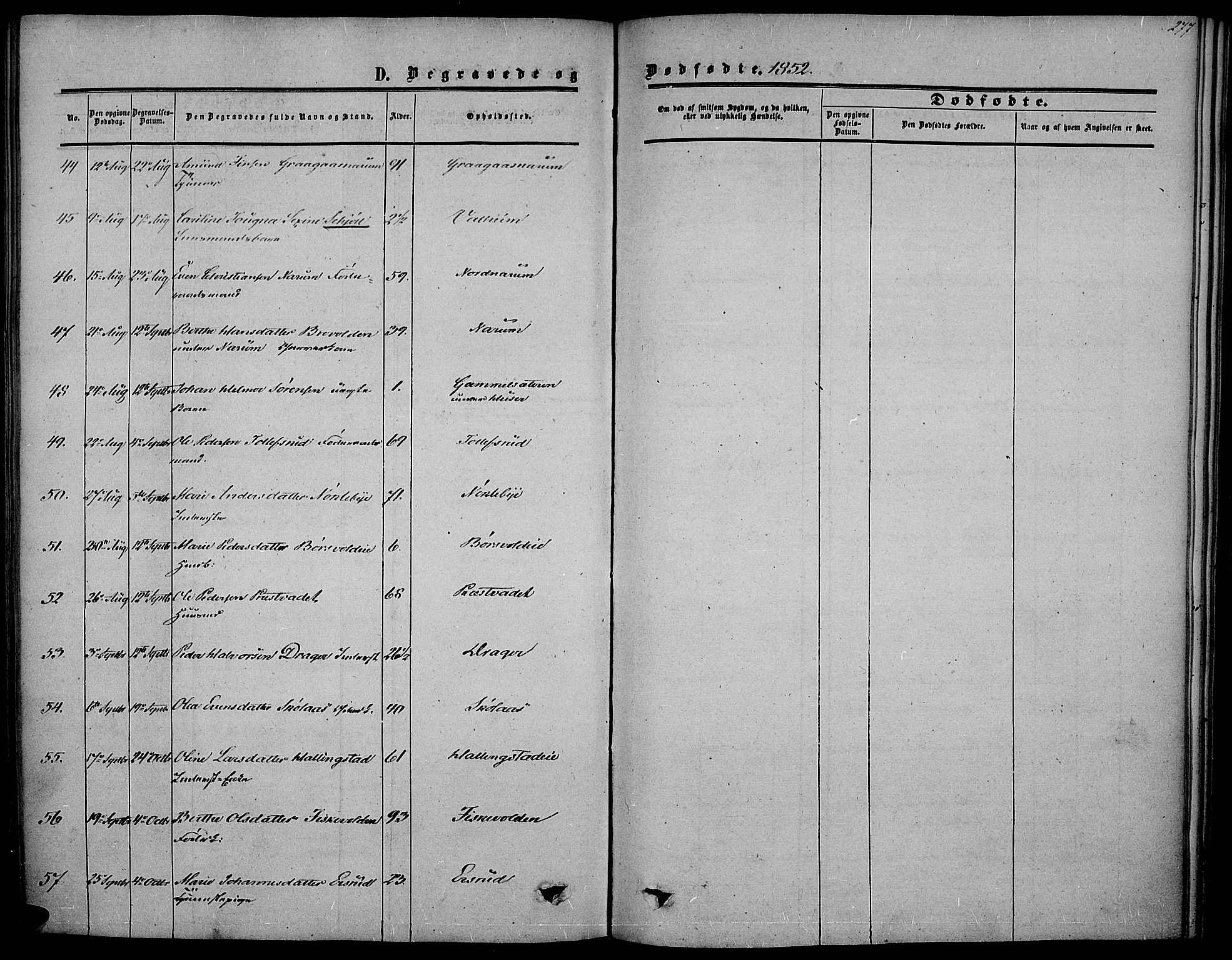 Vestre Toten prestekontor, AV/SAH-PREST-108/H/Ha/Haa/L0005: Parish register (official) no. 5, 1850-1855, p. 277