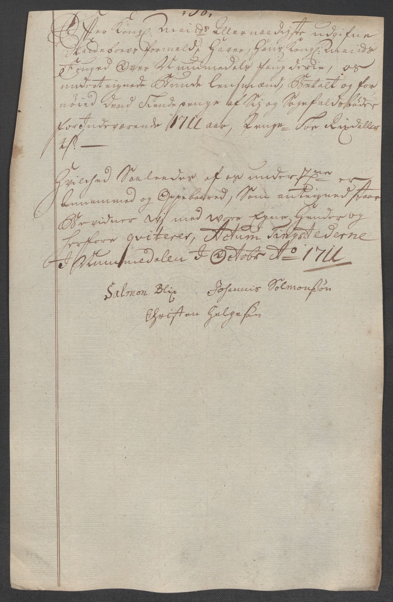 Rentekammeret inntil 1814, Reviderte regnskaper, Fogderegnskap, RA/EA-4092/R64/L4432: Fogderegnskap Namdal, 1711, p. 206