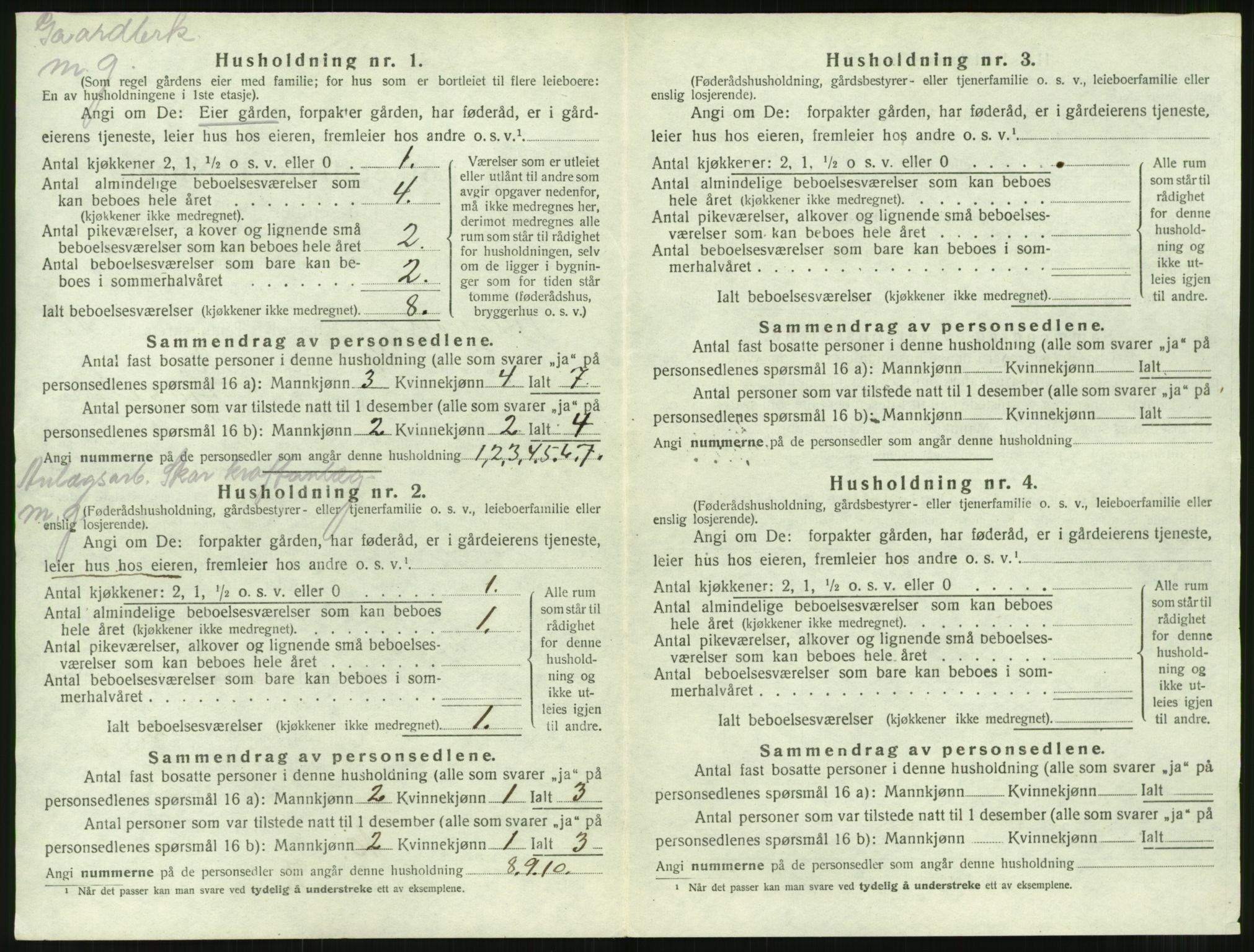 SAT, 1920 census for Tingvoll, 1920, p. 1029