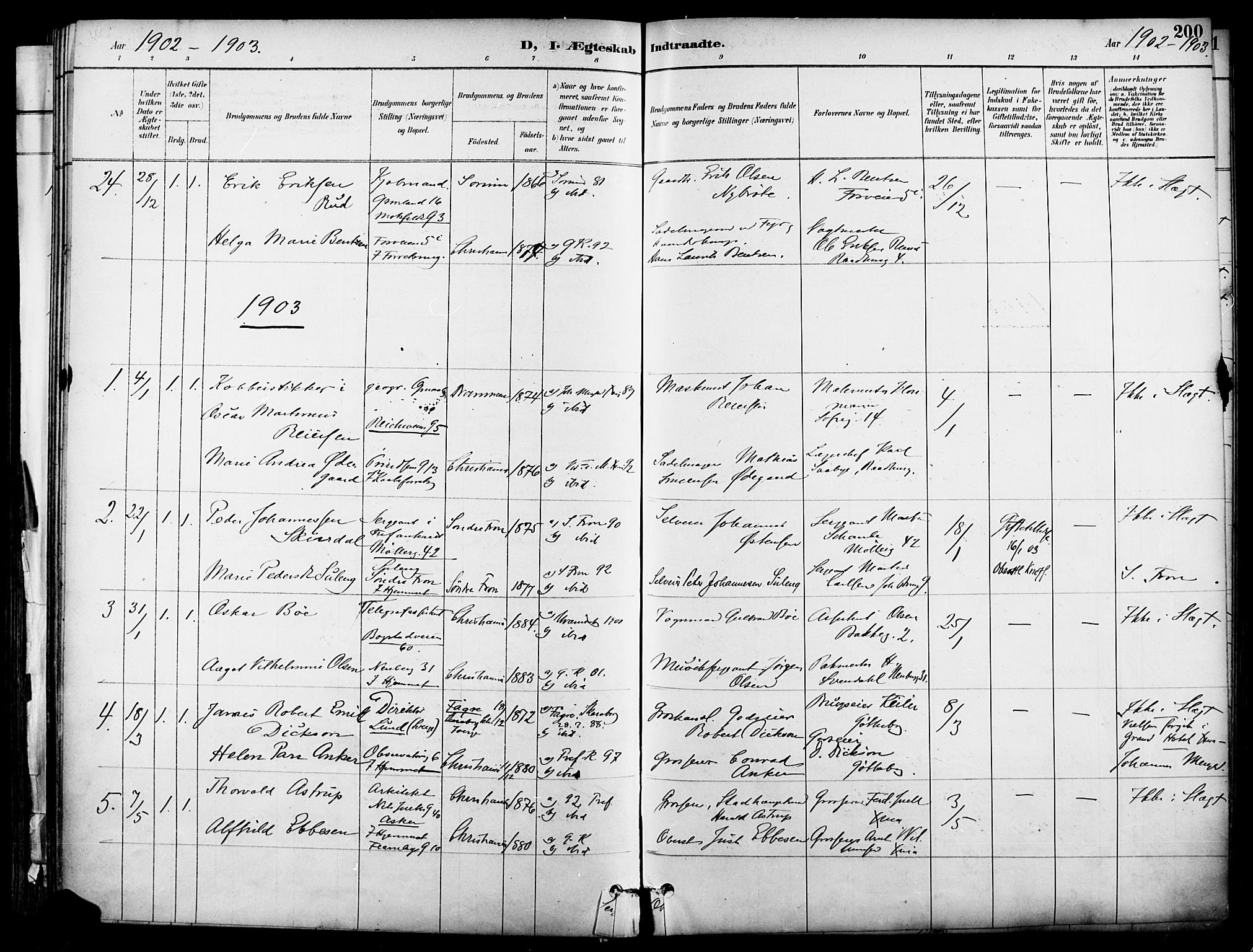 Garnisonsmenigheten Kirkebøker, SAO/A-10846/F/Fa/L0013: Parish register (official) no. 13, 1894-1904, p. 200