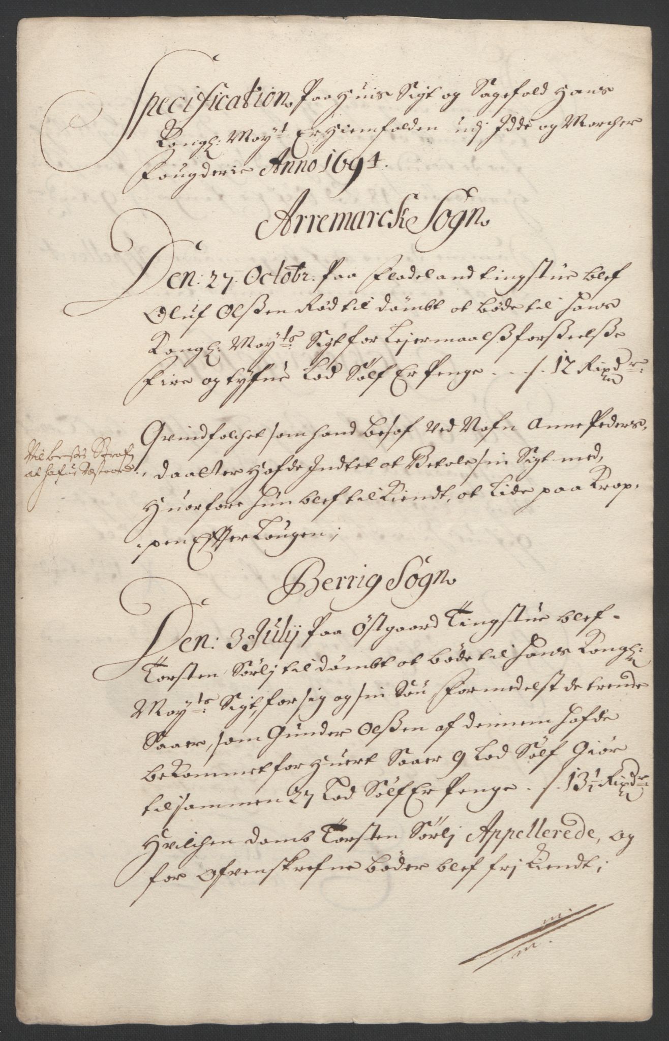 Rentekammeret inntil 1814, Reviderte regnskaper, Fogderegnskap, RA/EA-4092/R01/L0012: Fogderegnskap Idd og Marker, 1694-1695, p. 57