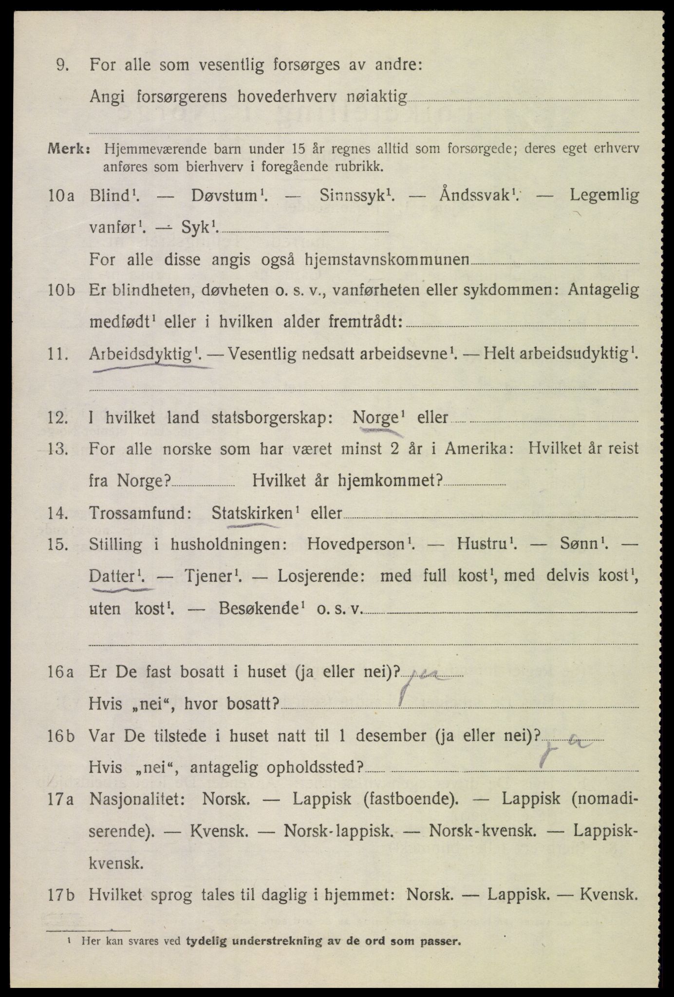 SAT, 1920 census for Skjerstad, 1920, p. 2160