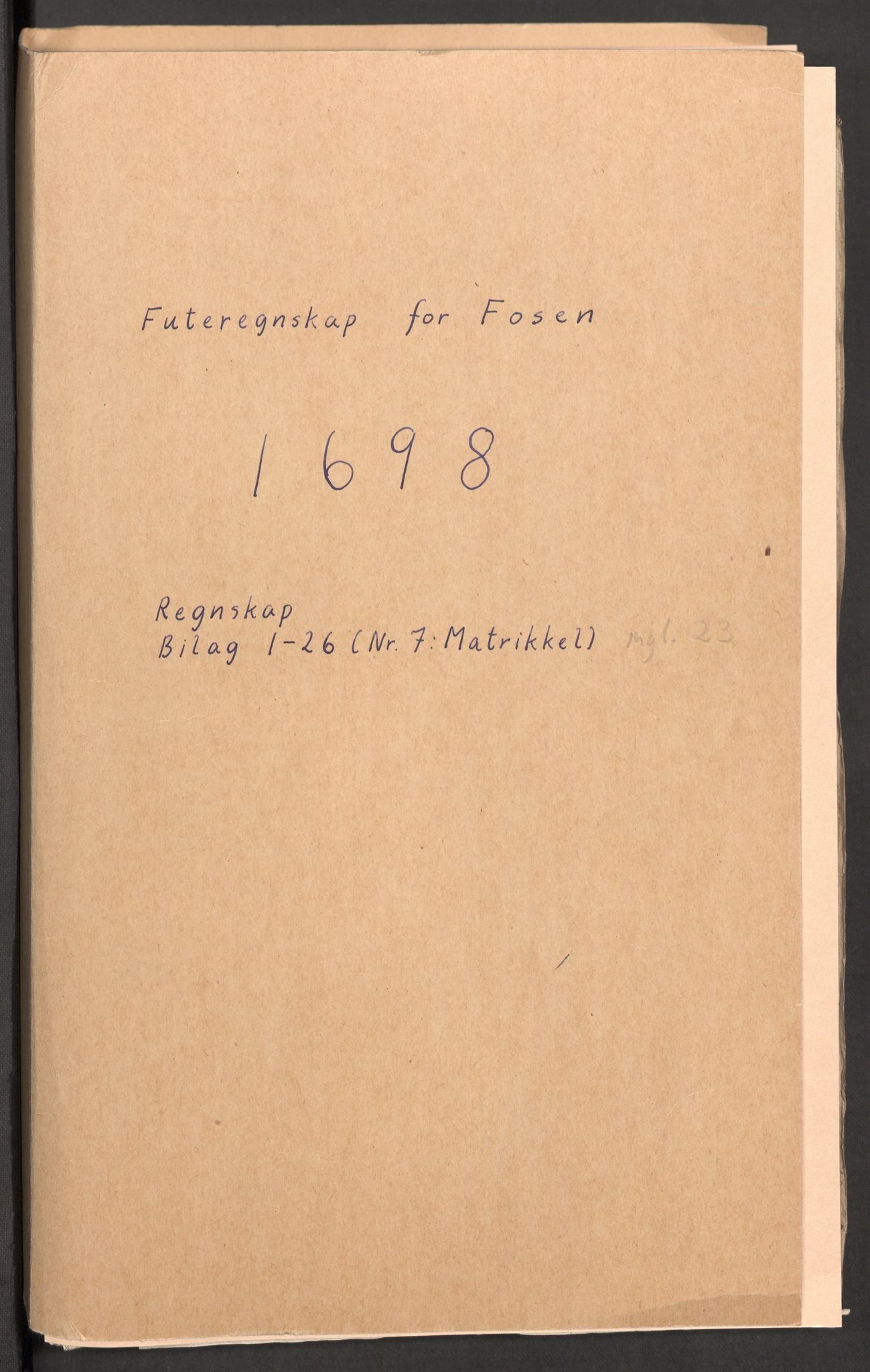 Rentekammeret inntil 1814, Reviderte regnskaper, Fogderegnskap, RA/EA-4092/R57/L3853: Fogderegnskap Fosen, 1698-1699, p. 2