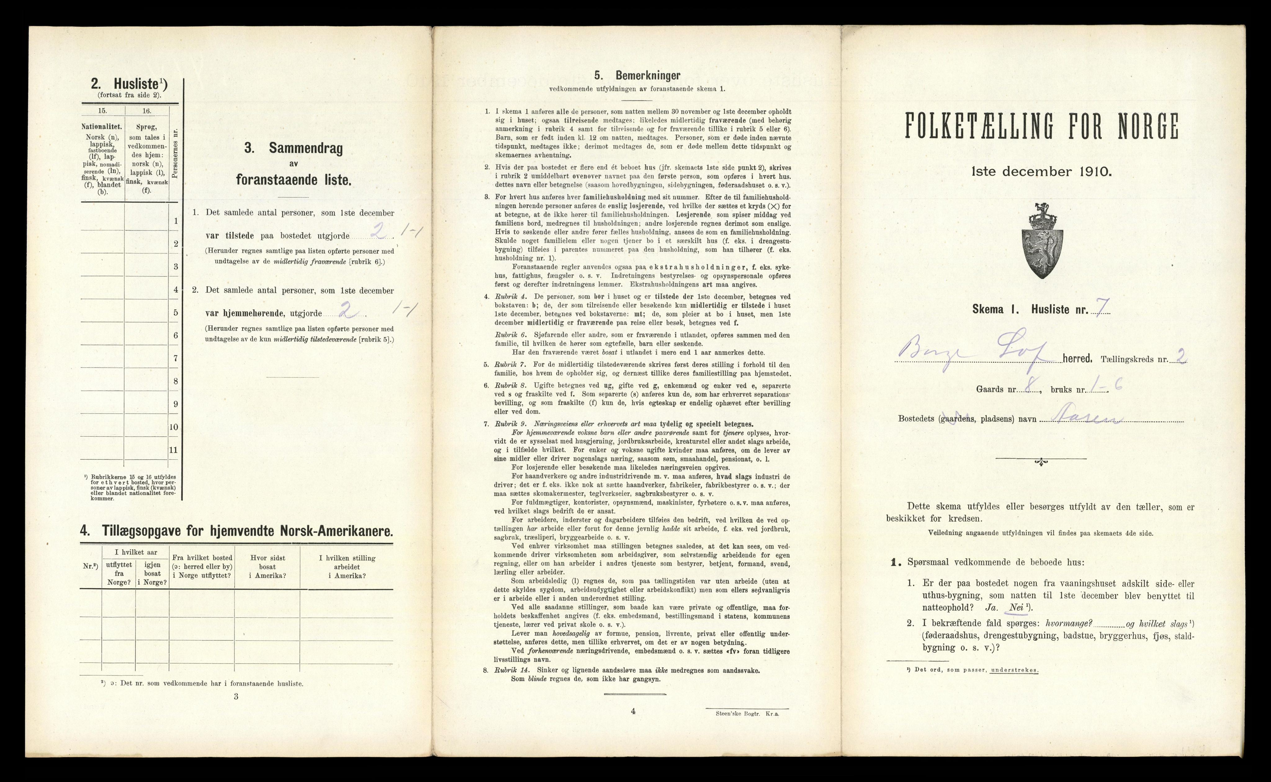 RA, 1910 census for Borge, 1910, p. 181