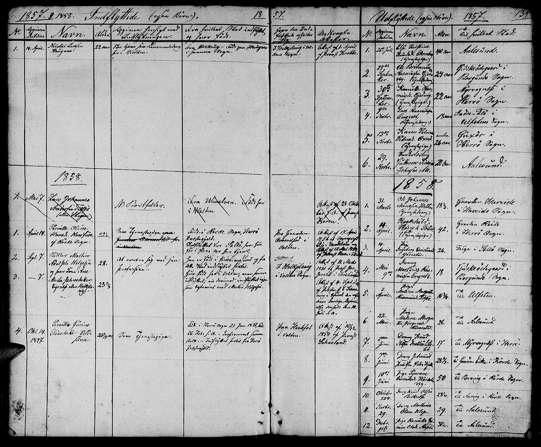 Ministerialprotokoller, klokkerbøker og fødselsregistre - Møre og Romsdal, SAT/A-1454/511/L0156: Parish register (copy) no. 511C02, 1855-1863, p. 134