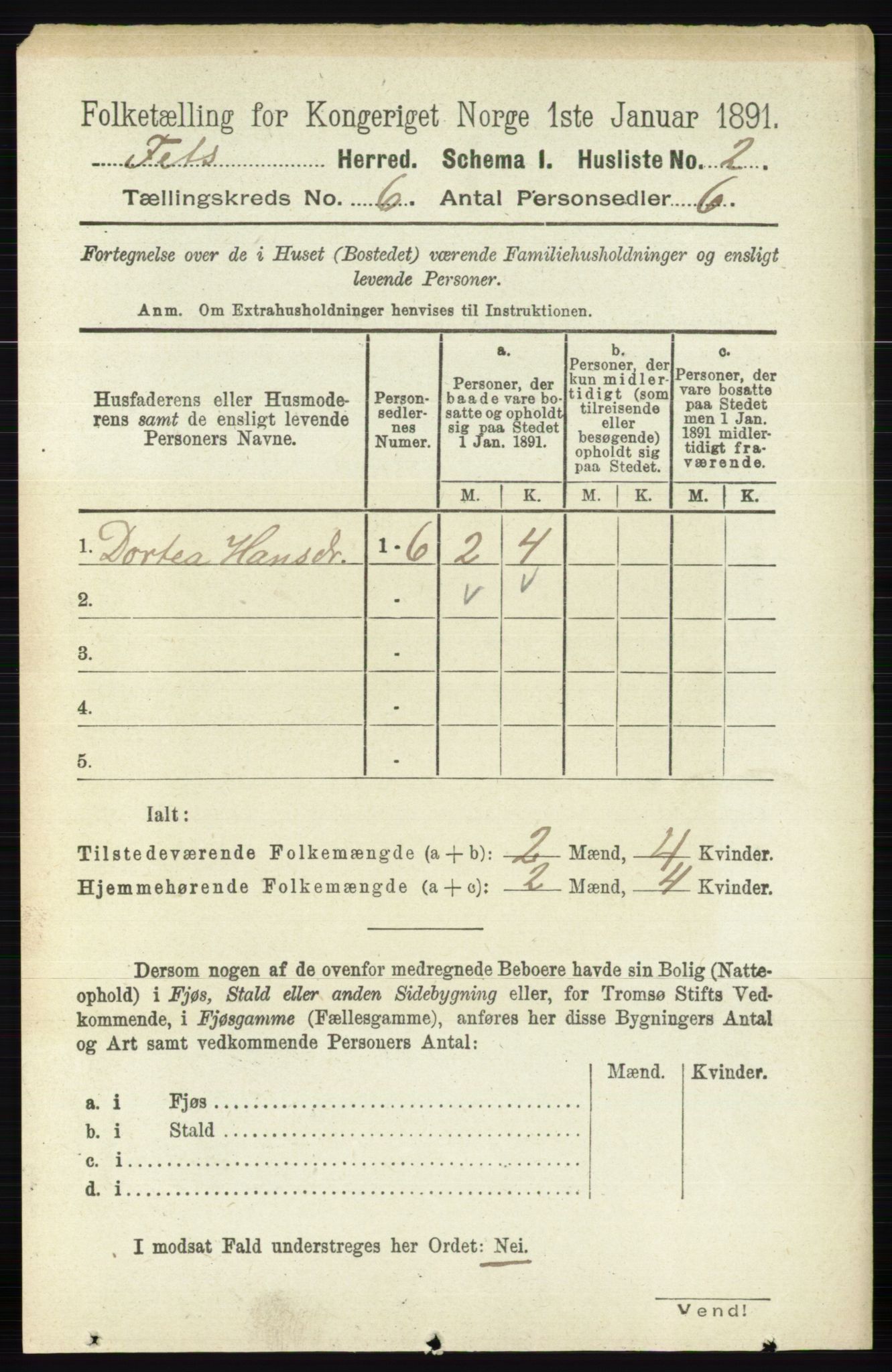 RA, 1891 census for 0227 Fet, 1891, p. 1872