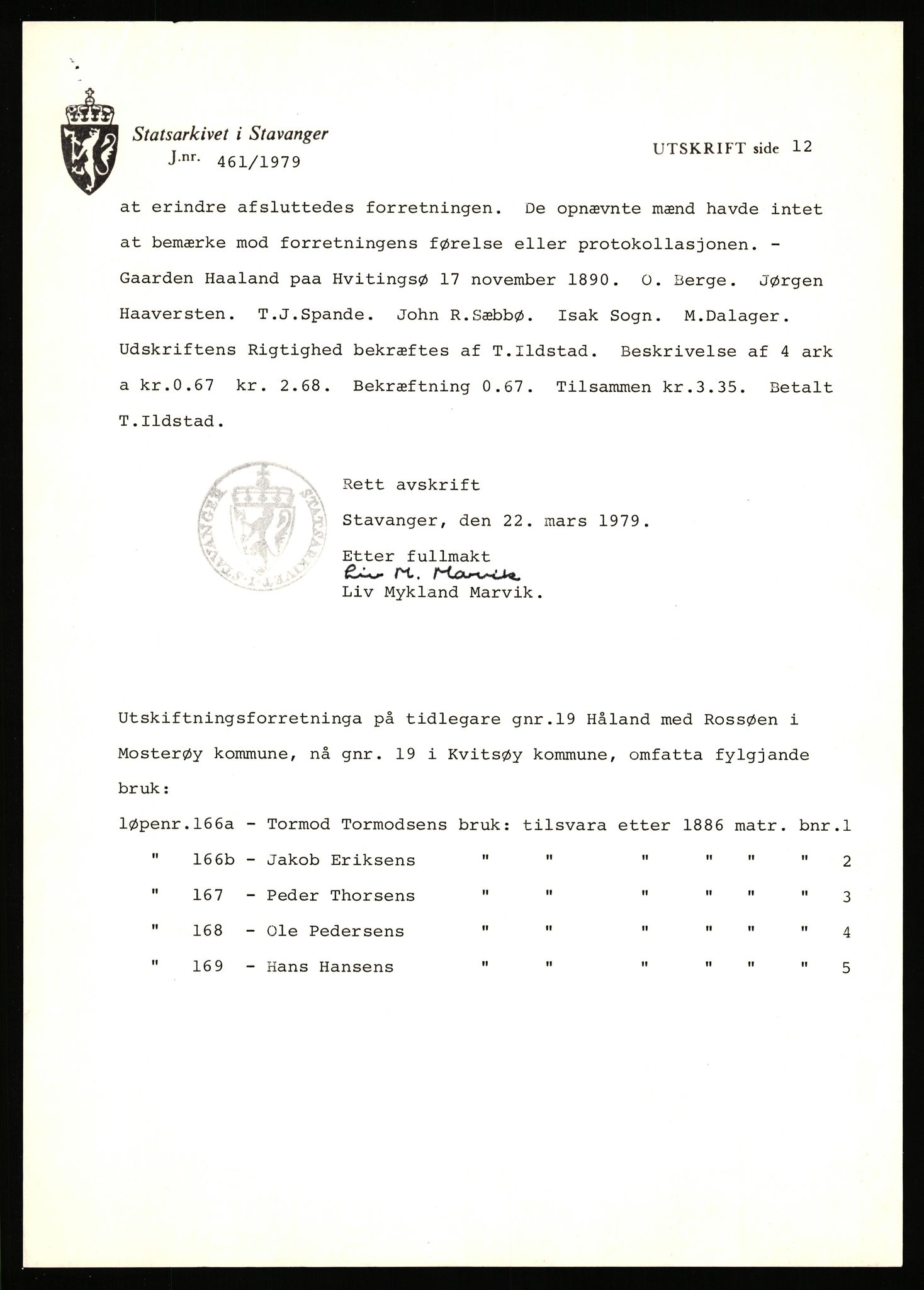 Statsarkivet i Stavanger, AV/SAST-A-101971/03/Y/Yj/L0042: Avskrifter sortert etter gårdsnavn: Høle - Håland vestre, 1750-1930, p. 711