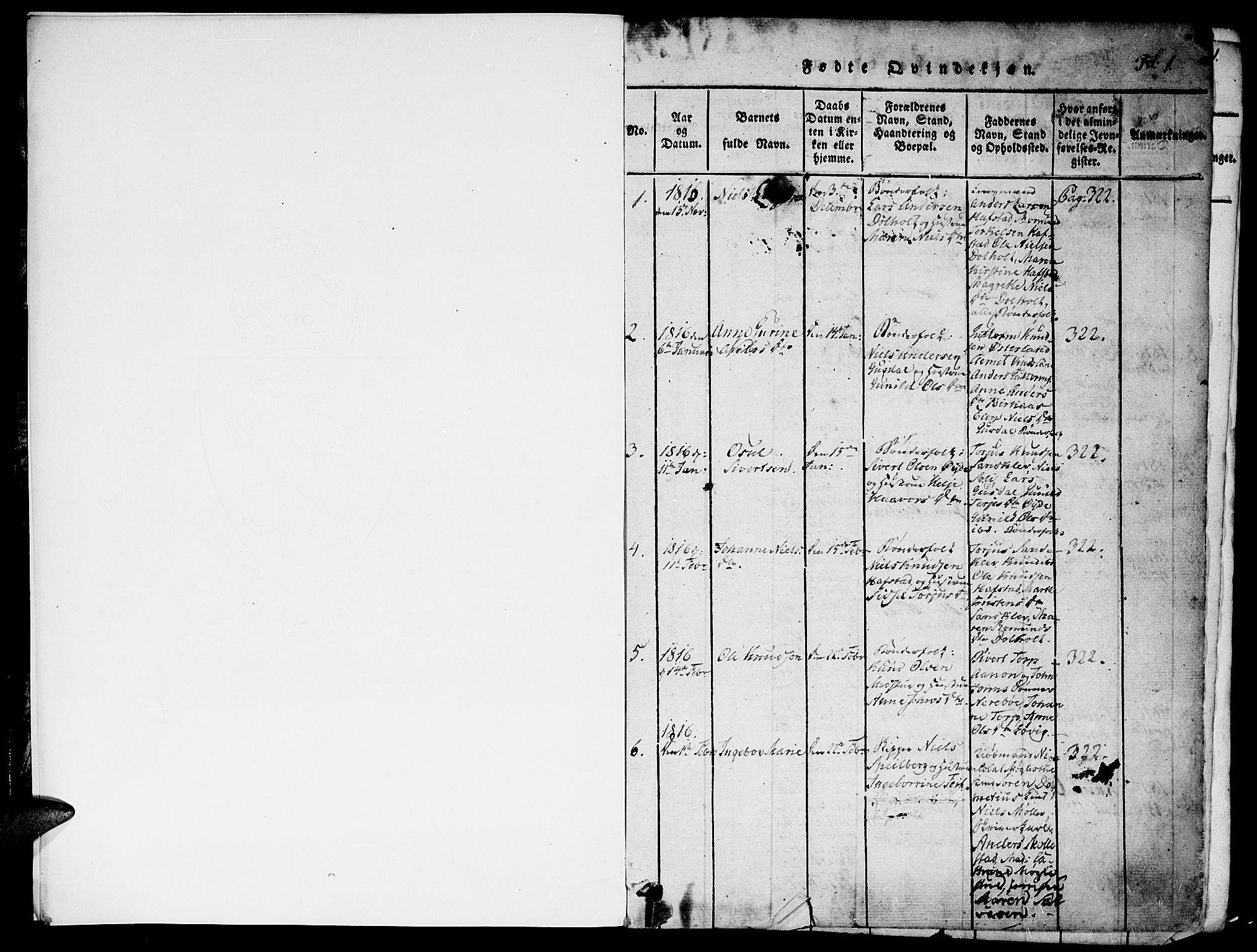 Hommedal sokneprestkontor, SAK/1111-0023/F/Fa/Fab/L0003: Parish register (official) no. A 3, 1815-1848