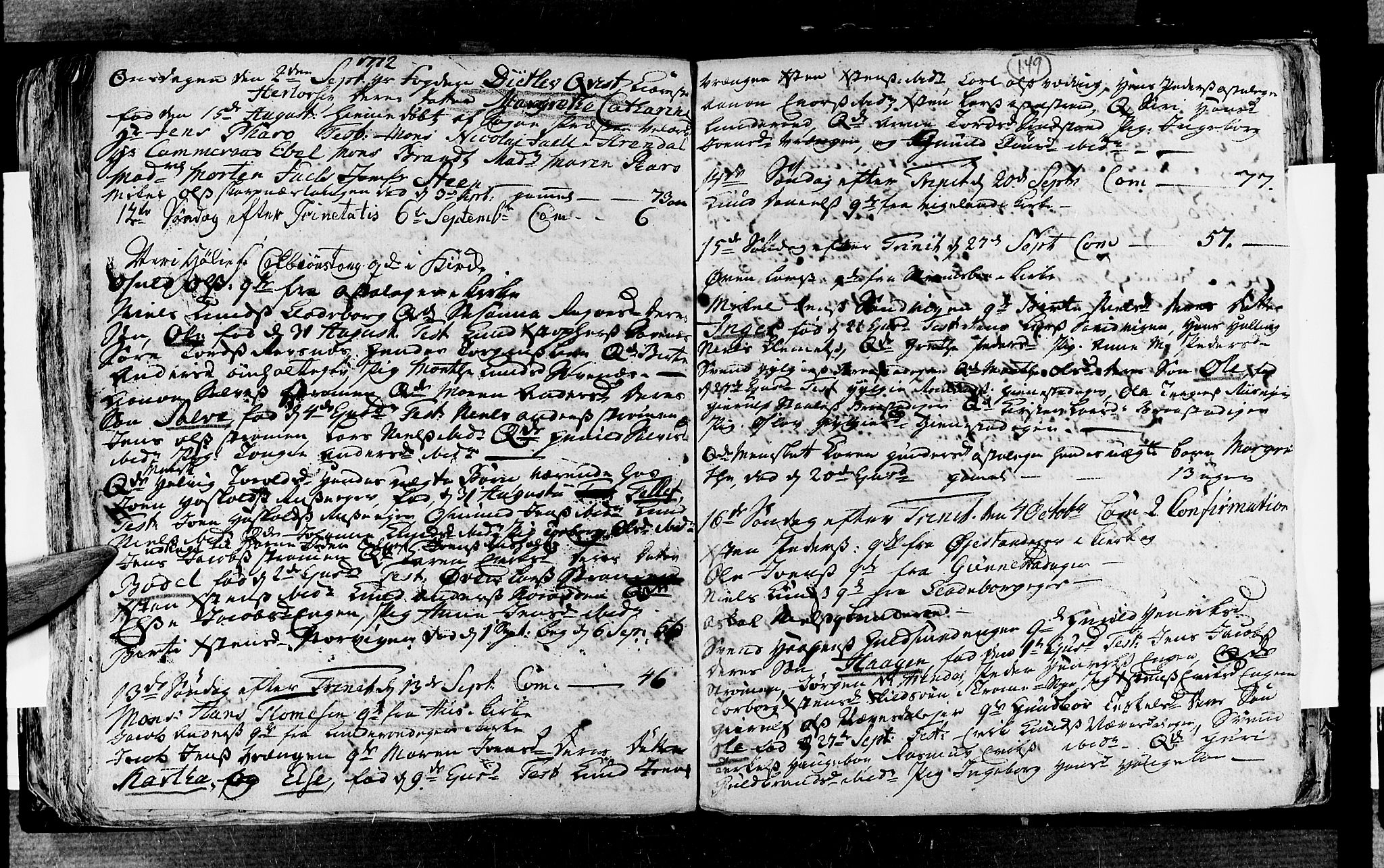 Øyestad sokneprestkontor, AV/SAK-1111-0049/F/Fa/L0006: Parish register (official) no. A 6, 1758-1776, p. 149