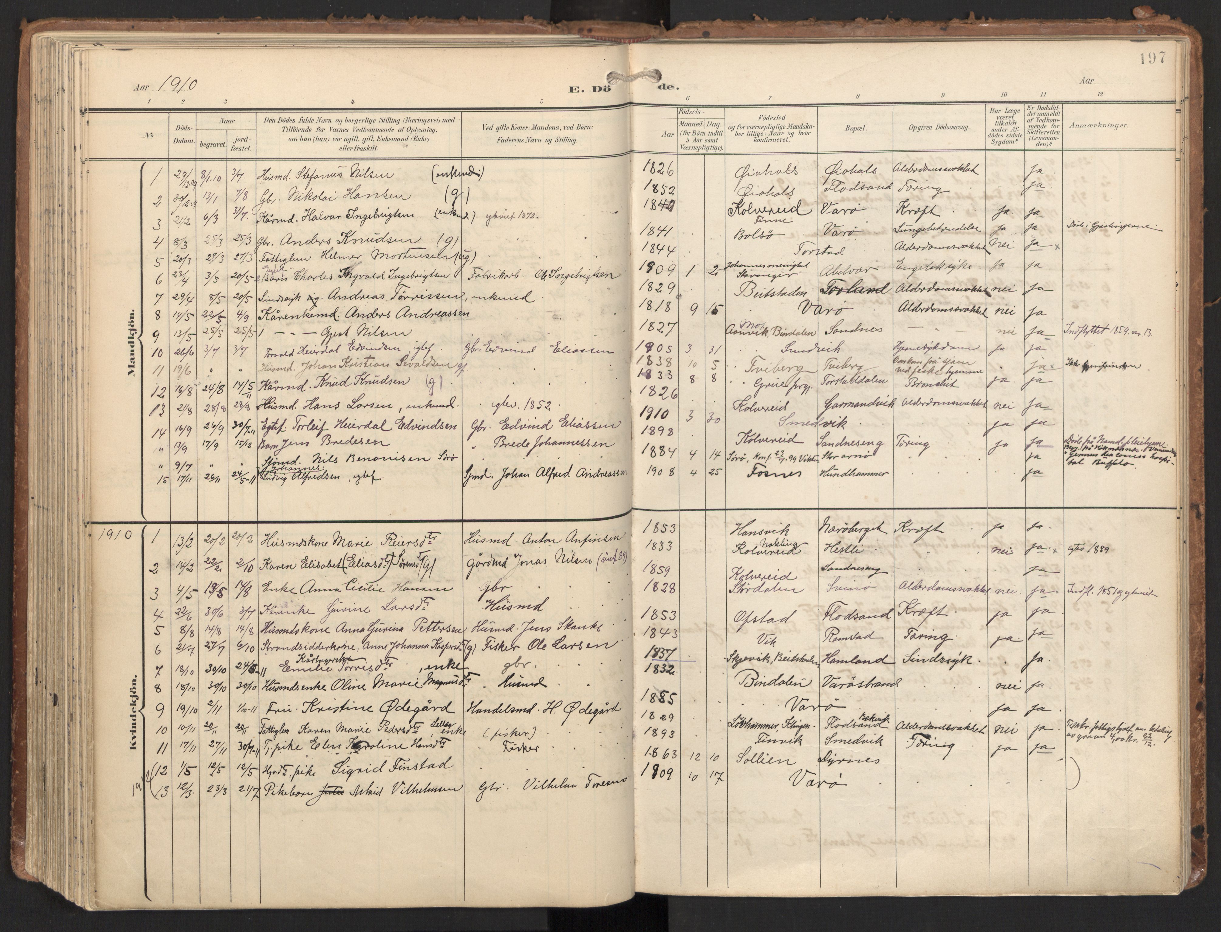 Ministerialprotokoller, klokkerbøker og fødselsregistre - Nord-Trøndelag, SAT/A-1458/784/L0677: Parish register (official) no. 784A12, 1900-1920, p. 197
