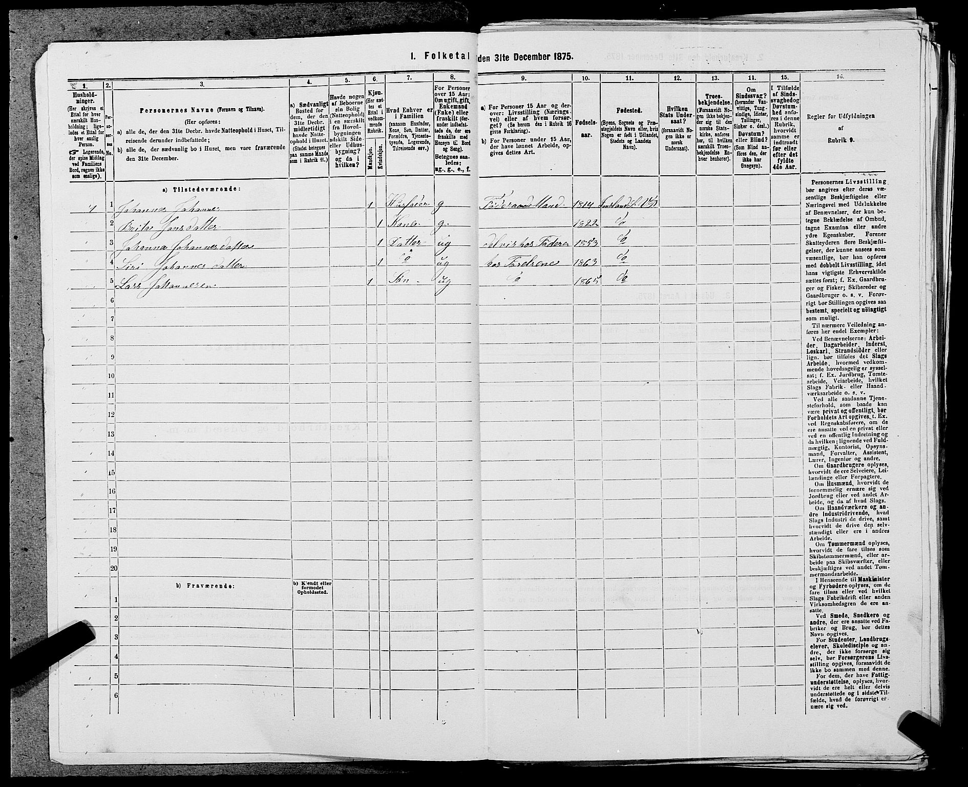 SAST, 1875 census for 1157P Vikedal, 1875, p. 1059