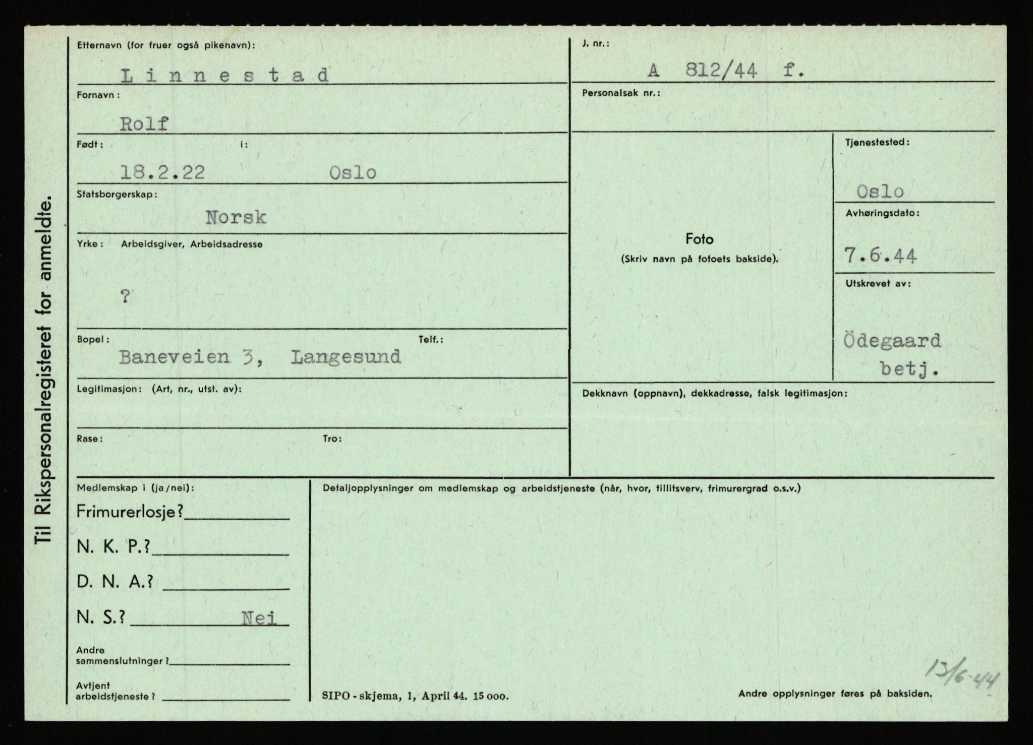 Statspolitiet - Hovedkontoret / Osloavdelingen, AV/RA-S-1329/C/Ca/L0010: Lind - Moksnes, 1943-1945, p. 396