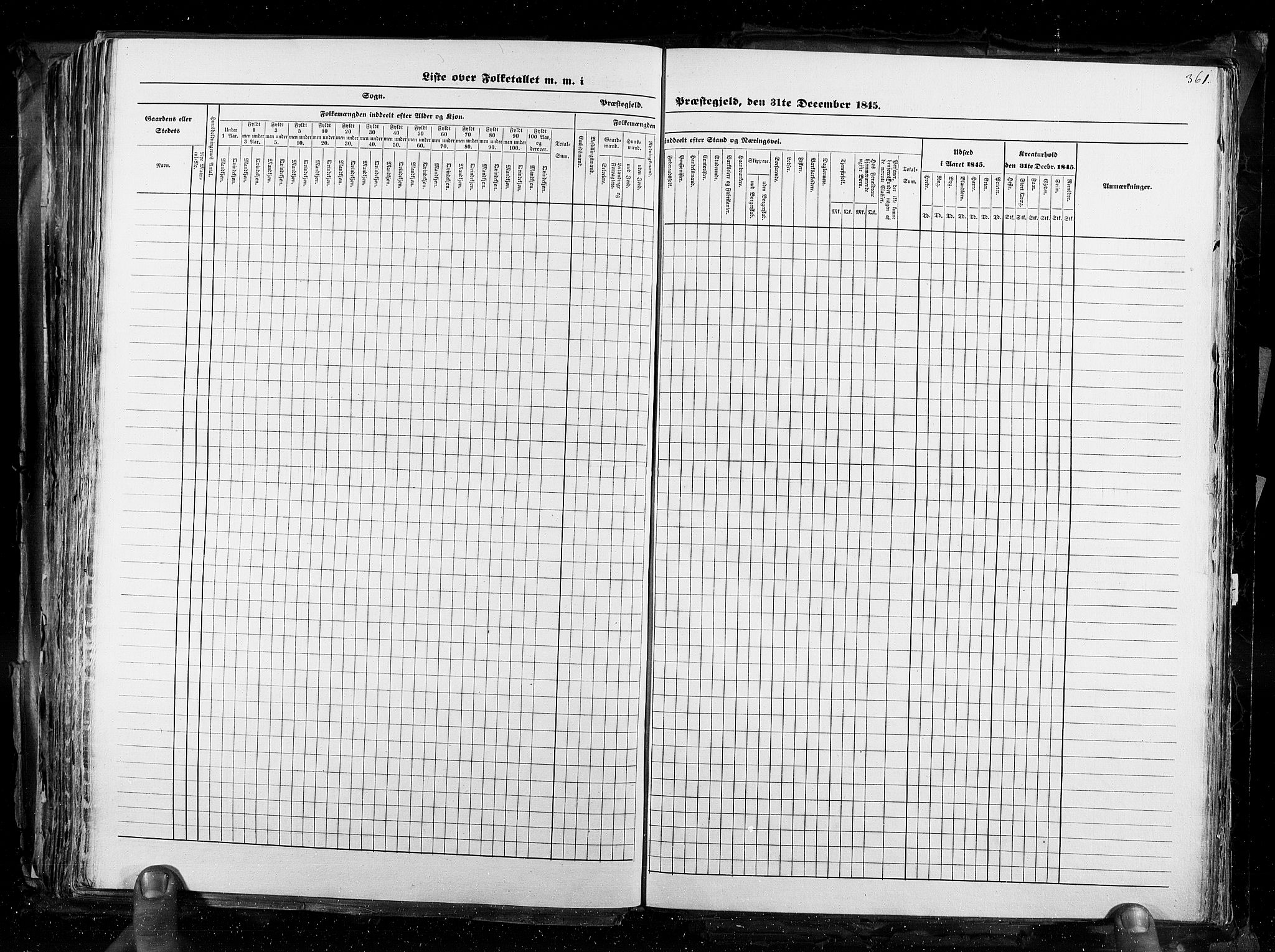 RA, Census 1845, vol. 3: Hedemarken amt og Kristians amt, 1845, p. 361