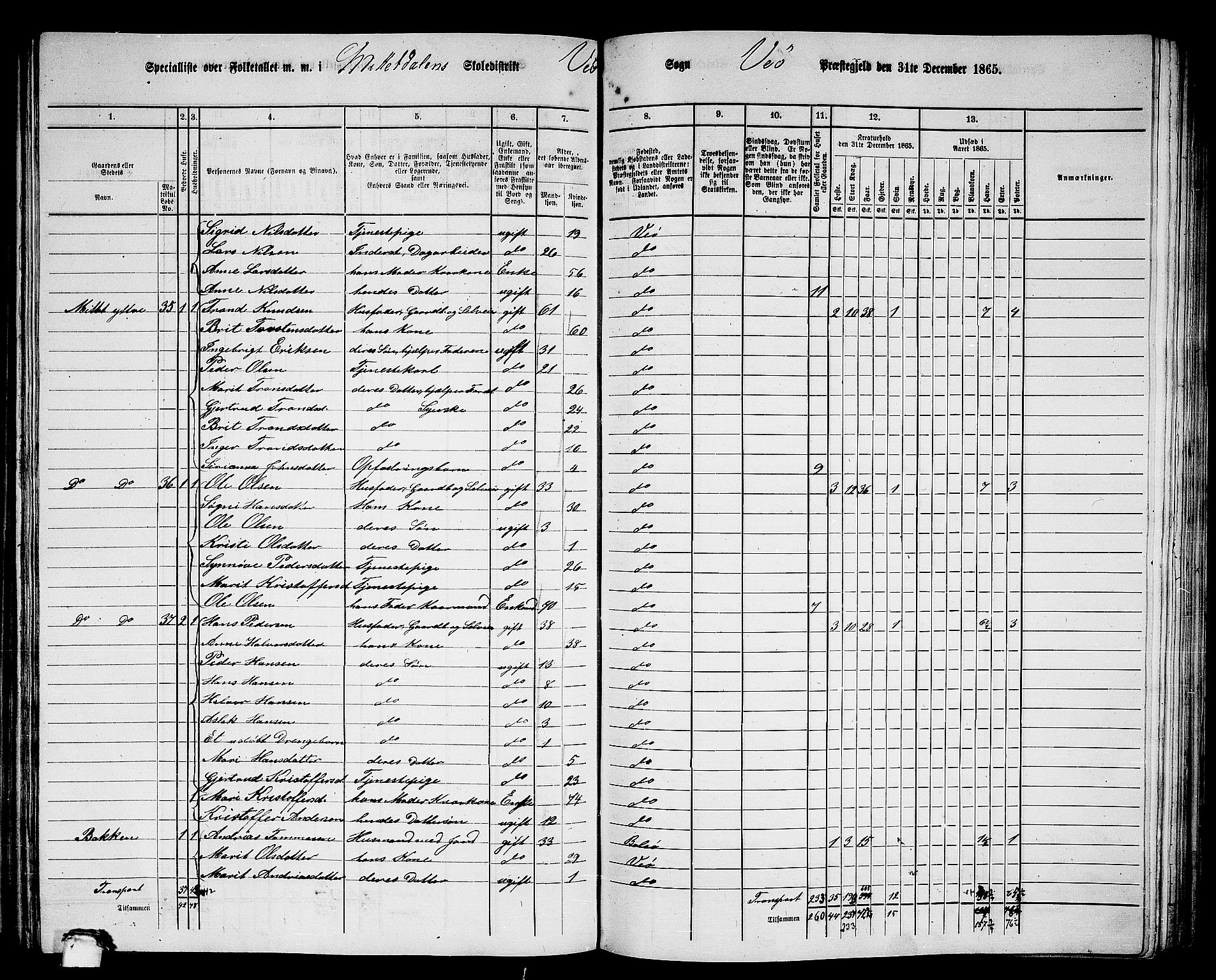 RA, 1865 census for Veøy, 1865, p. 32