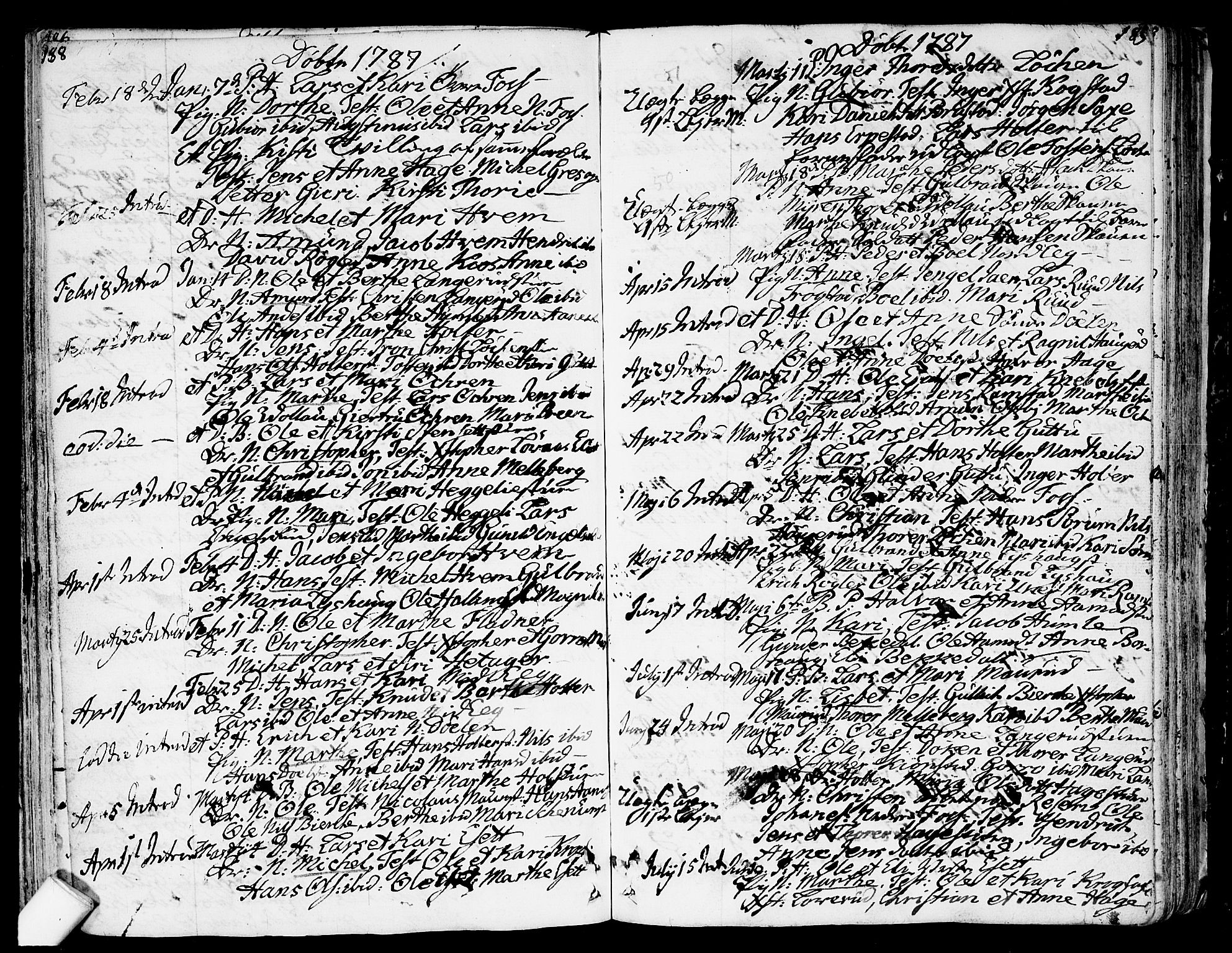 Nannestad prestekontor Kirkebøker, SAO/A-10414a/F/Fa/L0007: Parish register (official) no. I 7, 1754-1791, p. 188-189