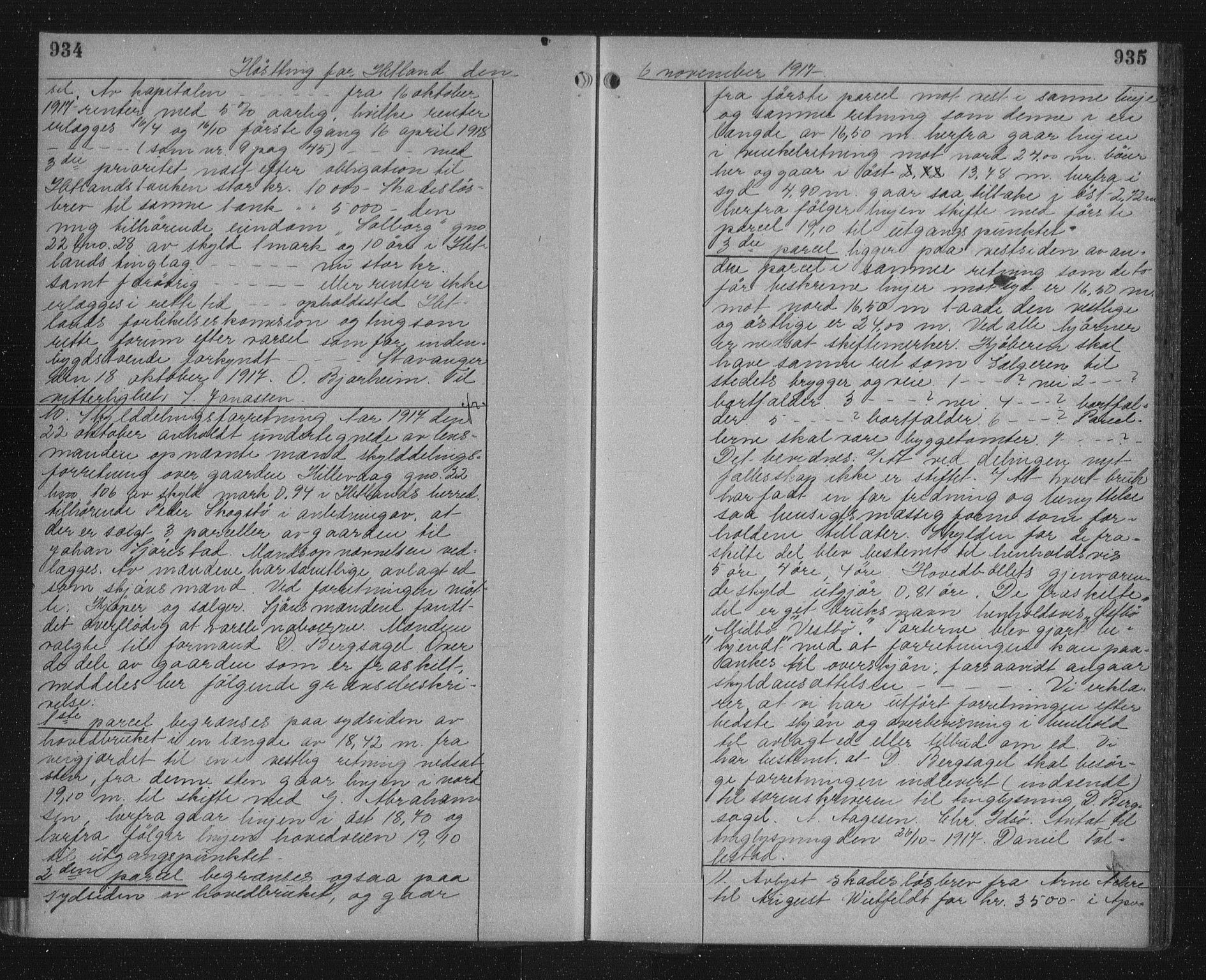 Jæren sorenskriveri, SAST/A-100310/01/4/41/41BF/L0030: Mortgage book no. 30b, 1917-1917, p. 934-935
