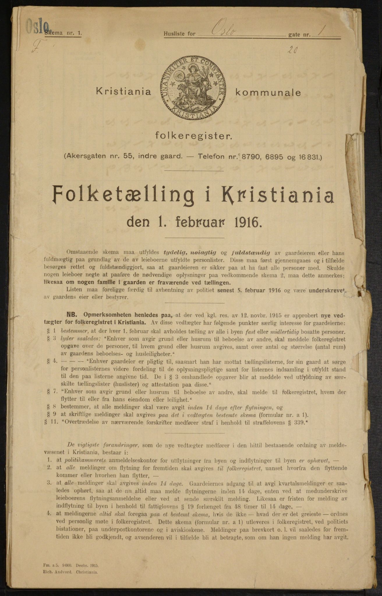 OBA, Municipal Census 1916 for Kristiania, 1916, p. 78861