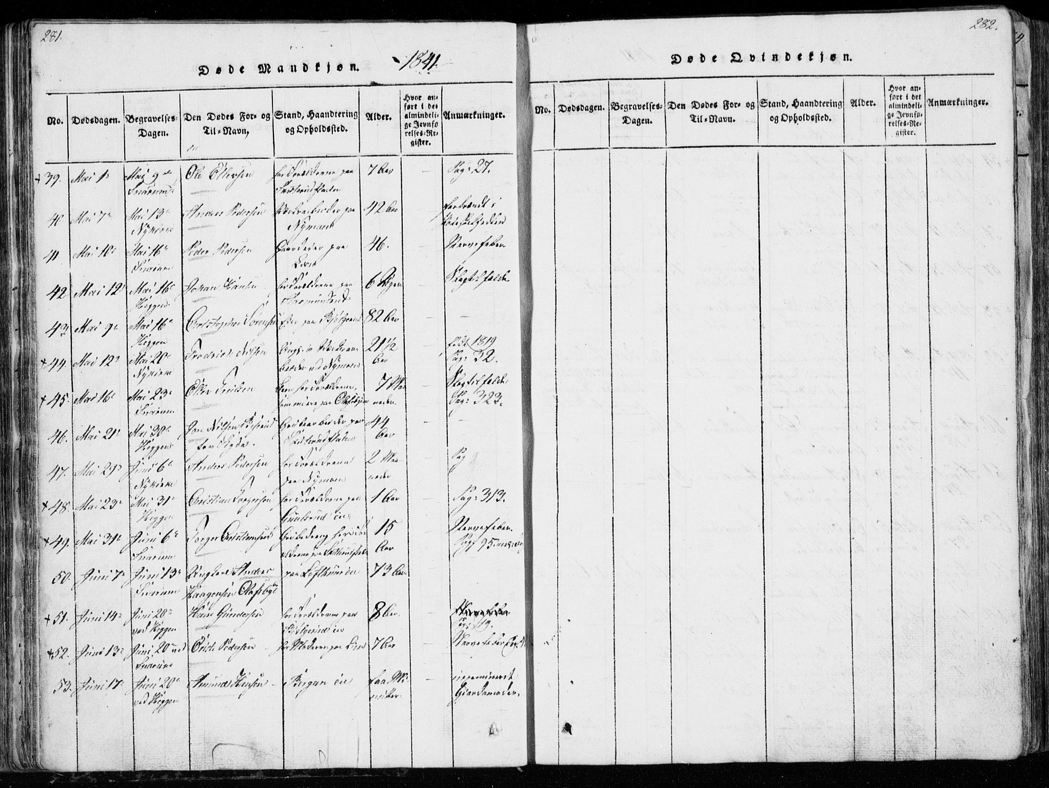 Modum kirkebøker, AV/SAKO-A-234/G/Ga/L0003: Parish register (copy) no. I 3, 1832-1842, p. 281-282