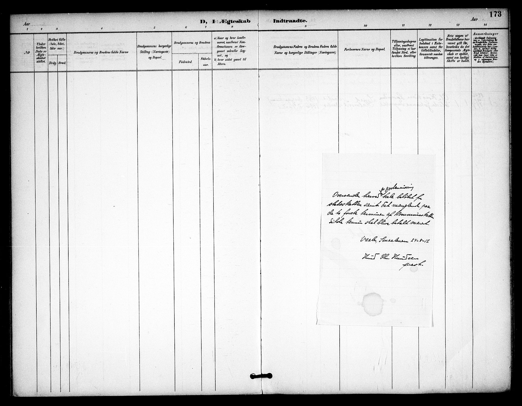 Våler prestekontor Kirkebøker, SAO/A-11083/F/Fa/L0011: Parish register (official) no. I 11, 1893-1909, p. 173