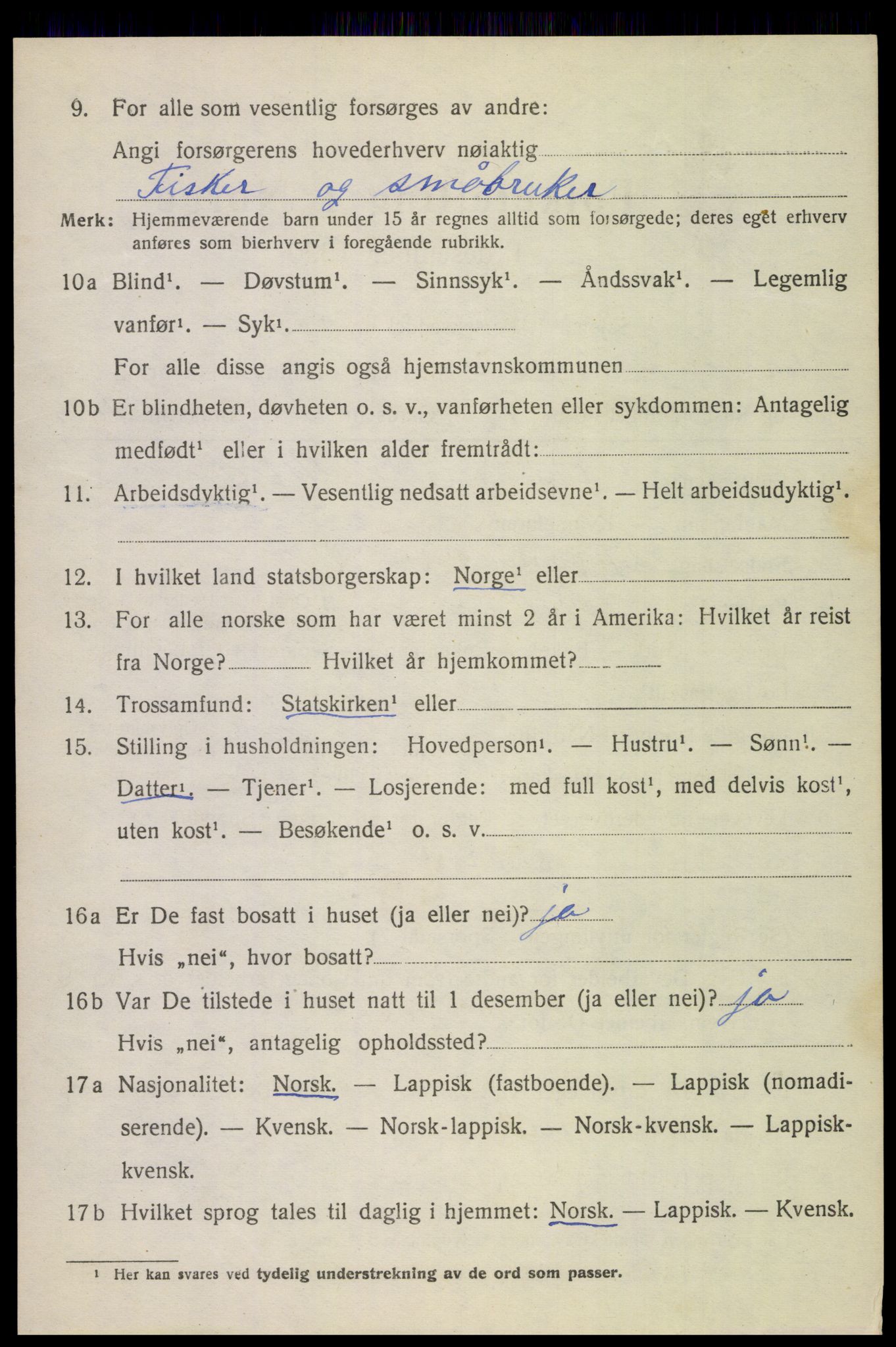 SAT, 1920 census for Bodin, 1920, p. 1953