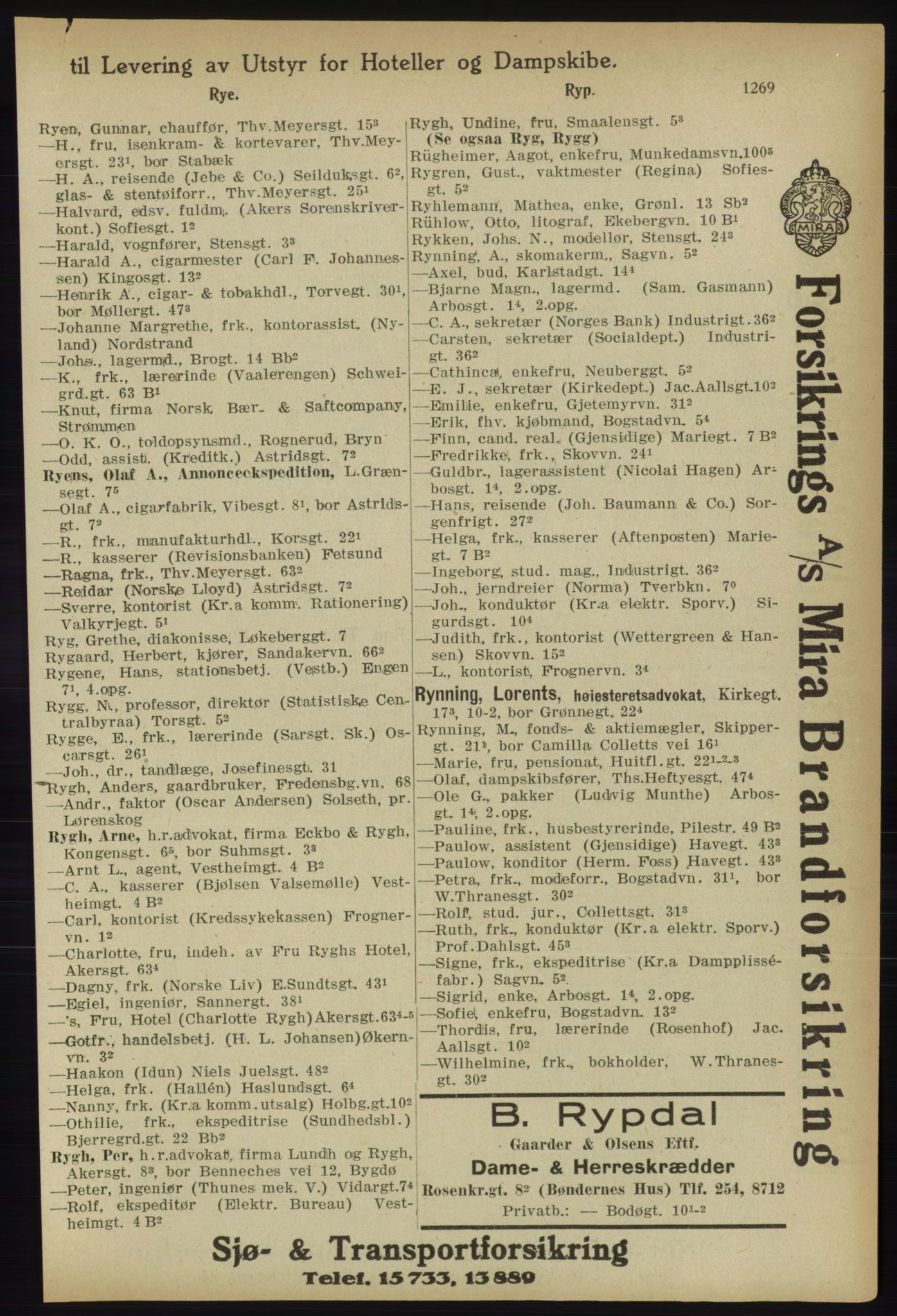 Kristiania/Oslo adressebok, PUBL/-, 1918, p. 1294