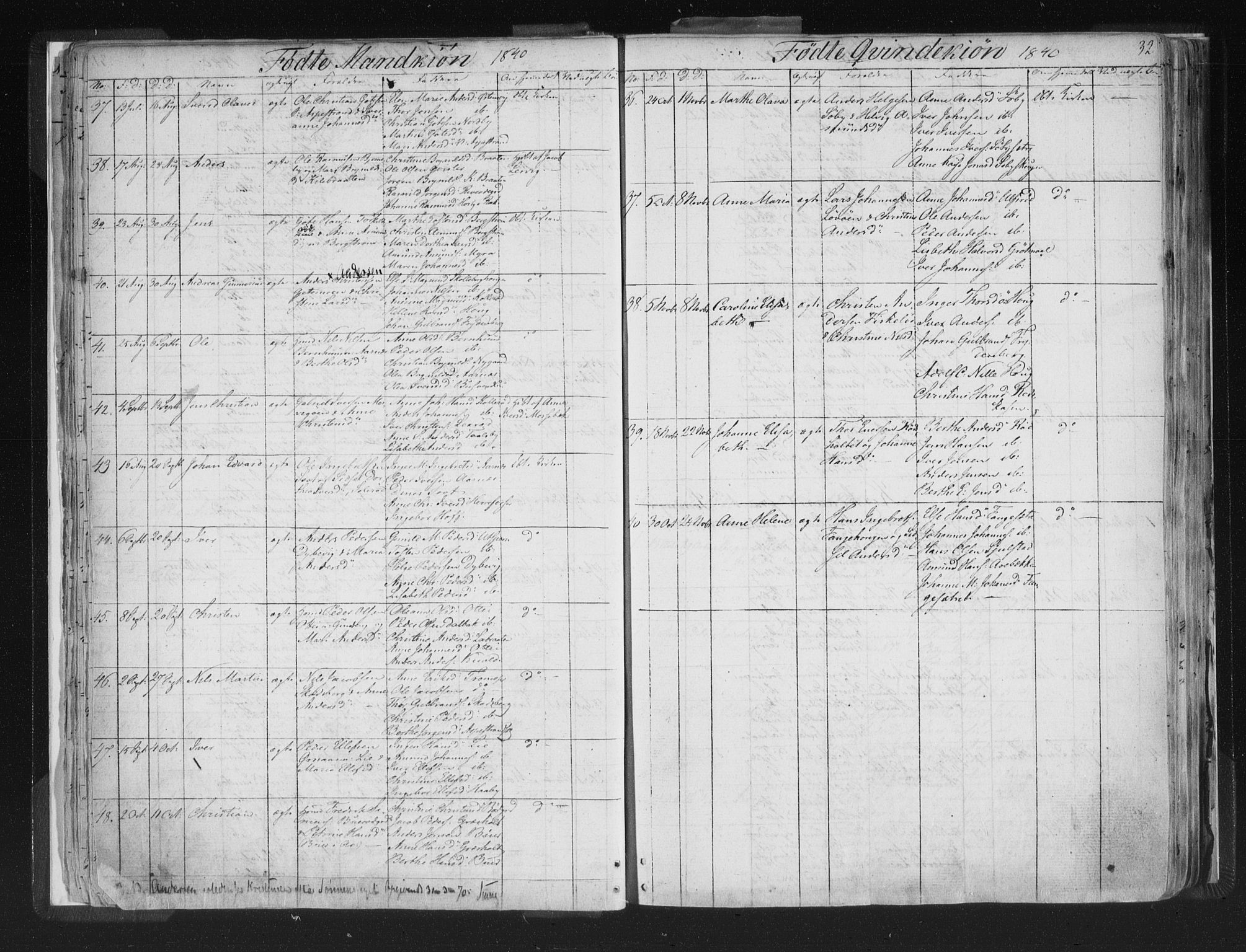 Aremark prestekontor Kirkebøker, SAO/A-10899/F/Fc/L0002: Parish register (official) no. III 2, 1834-1849, p. 32
