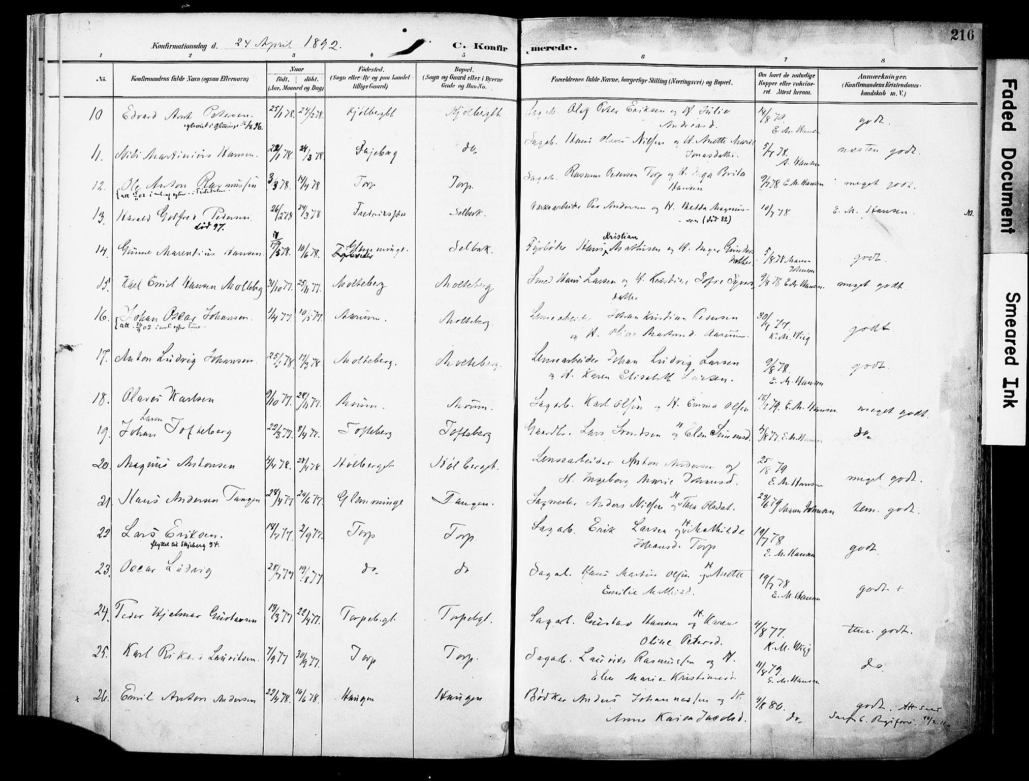 Borge prestekontor Kirkebøker, AV/SAO-A-10903/F/Fa/L0008: Parish register (official) no. I 8B, 1887-1902, p. 216