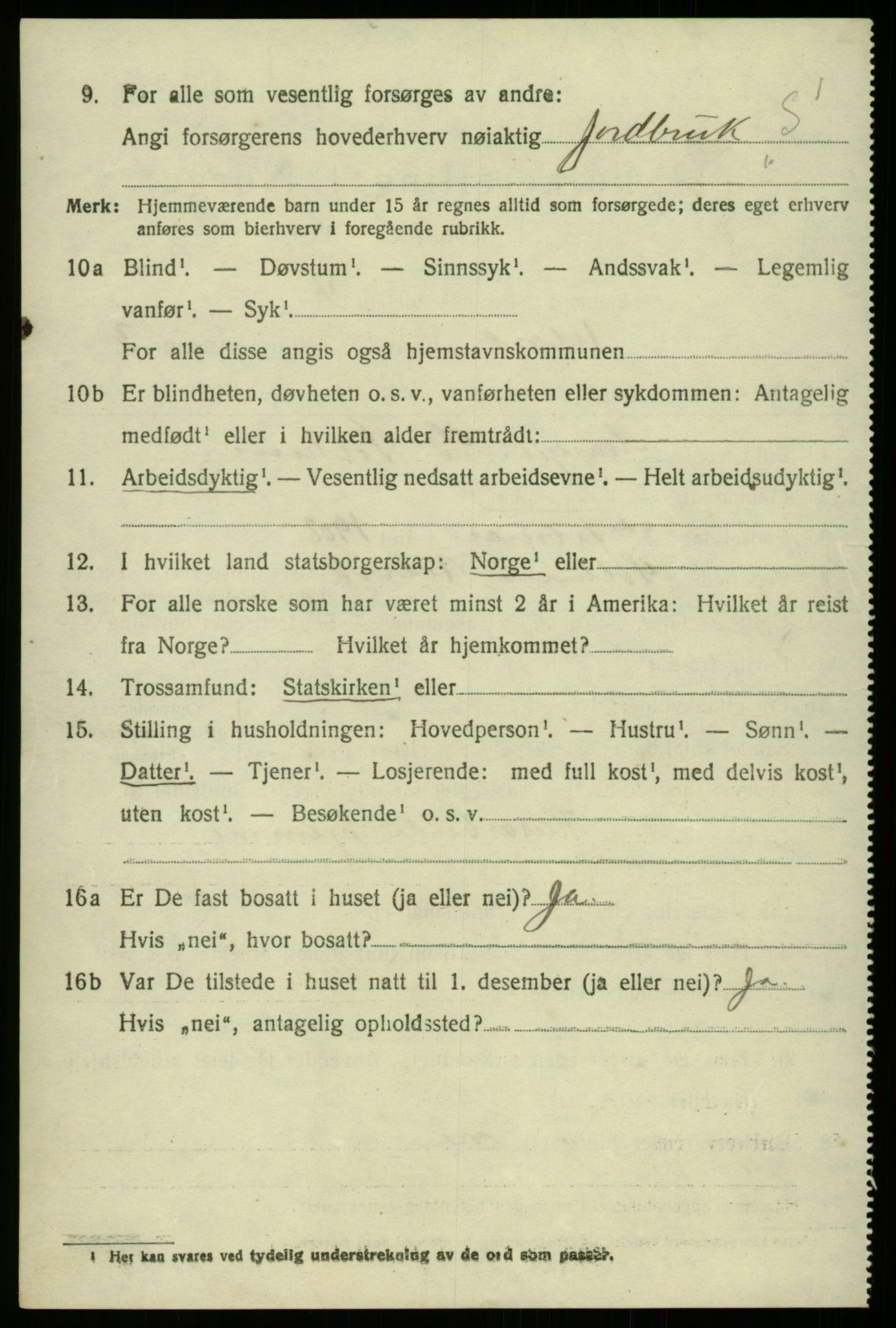 SAB, 1920 census for Ulvik, 1920, p. 91