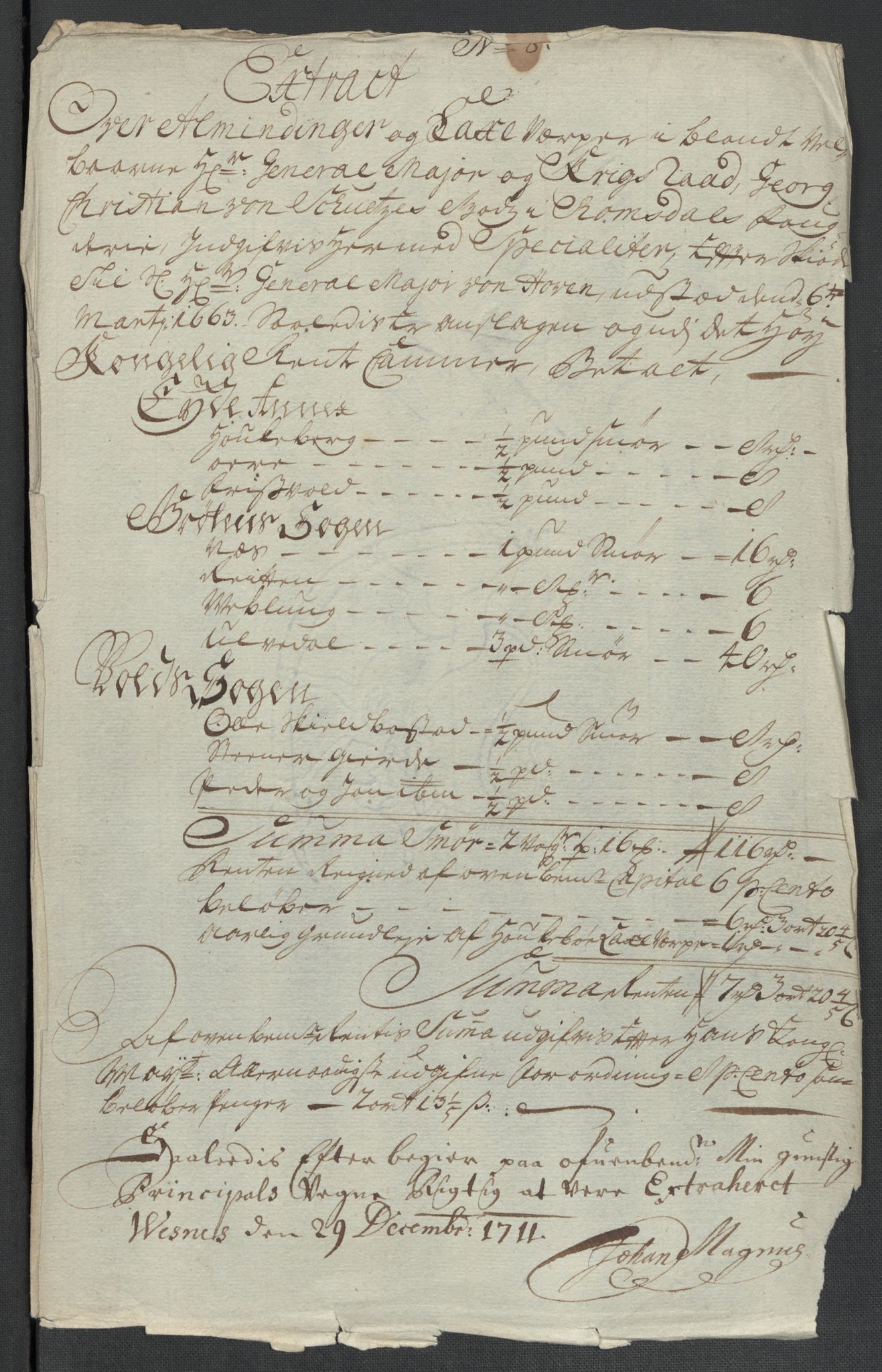 Rentekammeret inntil 1814, Reviderte regnskaper, Fogderegnskap, RA/EA-4092/R55/L3660: Fogderegnskap Romsdal, 1711, p. 125