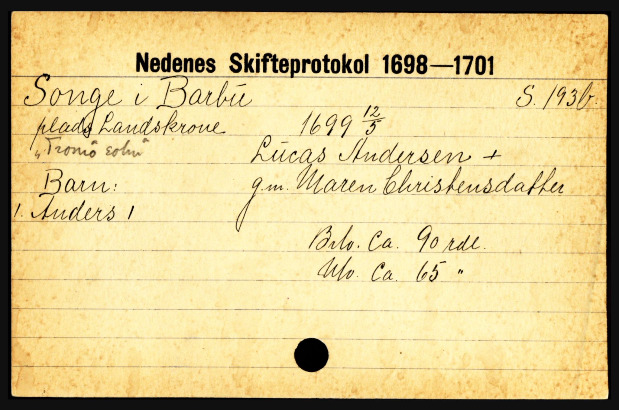 Nedenes sorenskriveri før 1824, AV/SAK-1221-0007/H, p. 27605