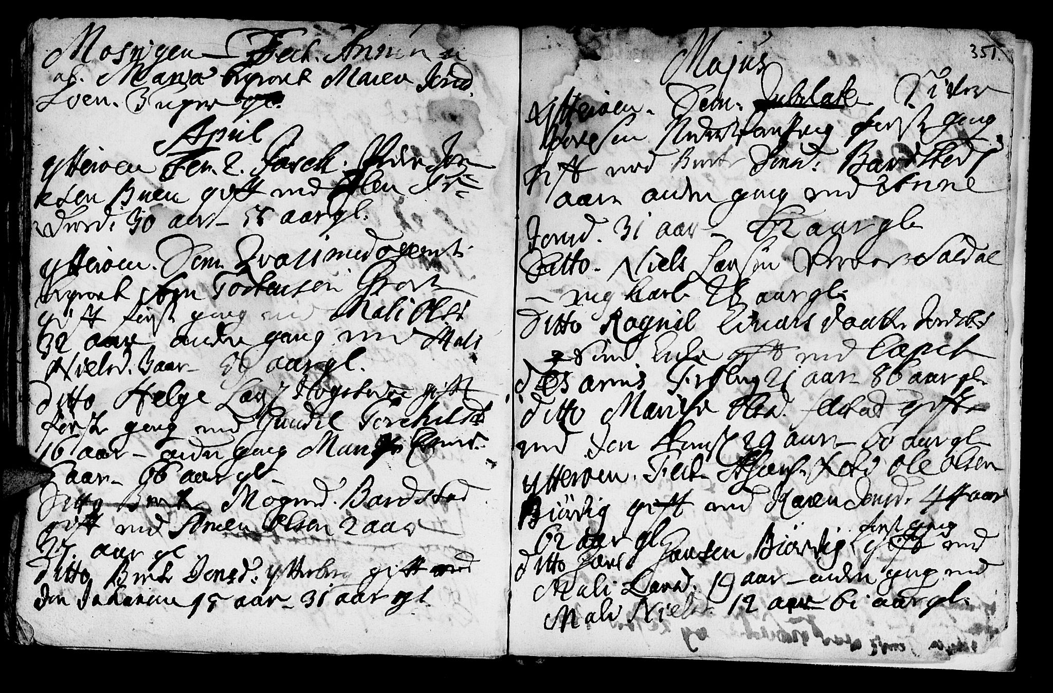 Ministerialprotokoller, klokkerbøker og fødselsregistre - Nord-Trøndelag, SAT/A-1458/722/L0215: Parish register (official) no. 722A02, 1718-1755, p. 351