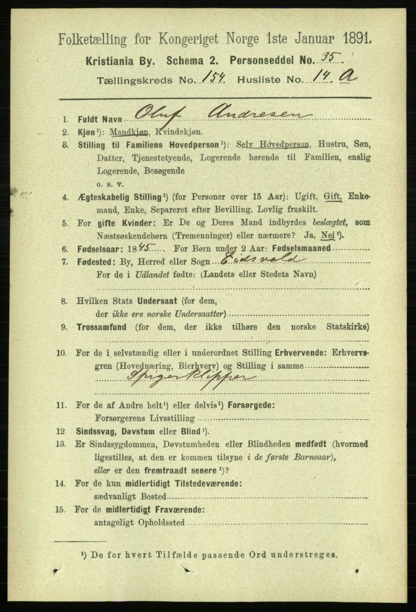 RA, 1891 census for 0301 Kristiania, 1891, p. 87844