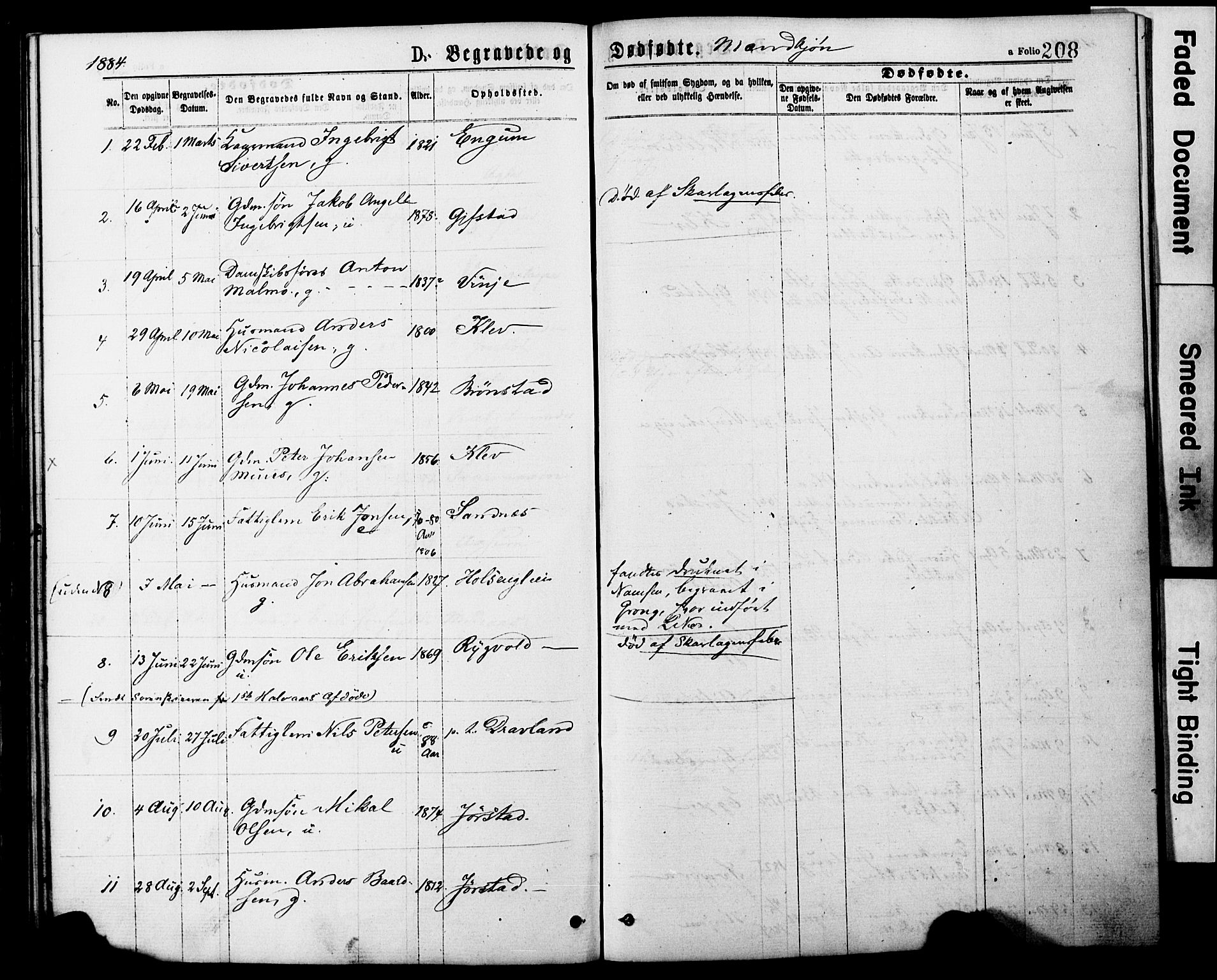 Ministerialprotokoller, klokkerbøker og fødselsregistre - Nord-Trøndelag, SAT/A-1458/749/L0473: Parish register (official) no. 749A07, 1873-1887, p. 208