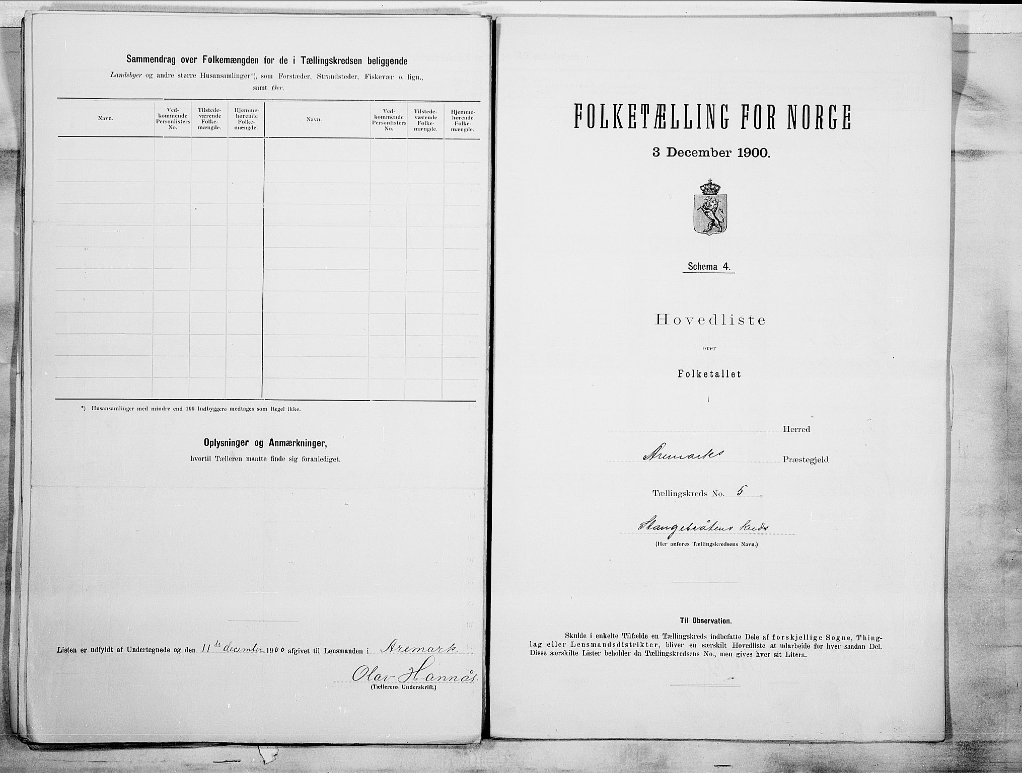 SAO, 1900 census for Aremark, 1900, p. 12