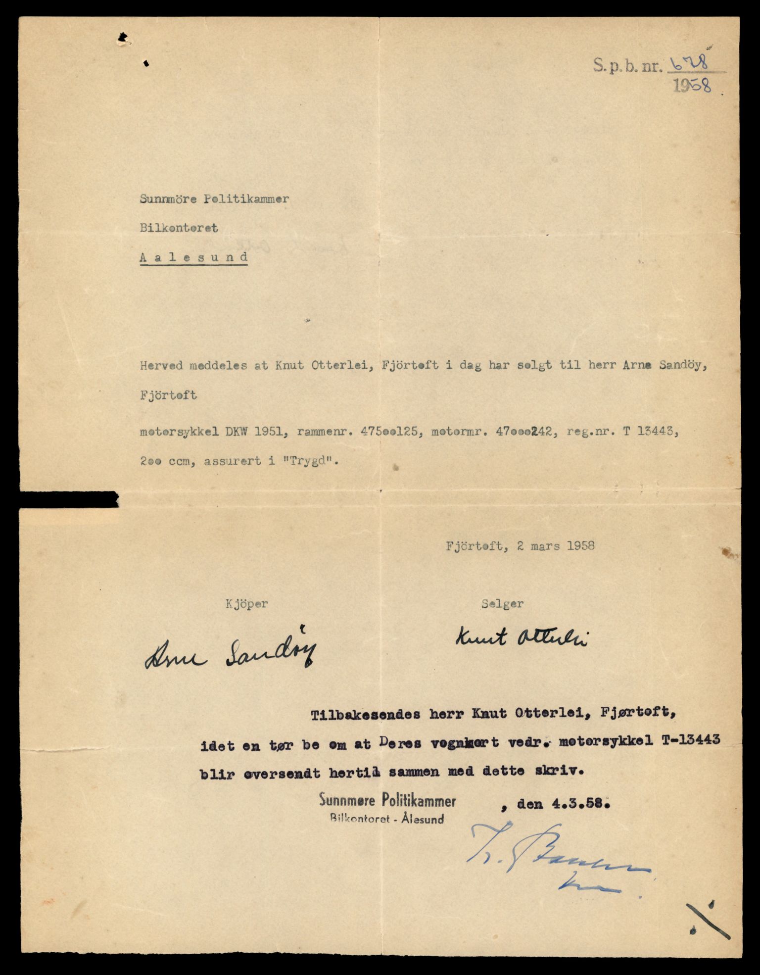 Møre og Romsdal vegkontor - Ålesund trafikkstasjon, AV/SAT-A-4099/F/Fe/L0039: Registreringskort for kjøretøy T 13361 - T 13530, 1927-1998, p. 1409