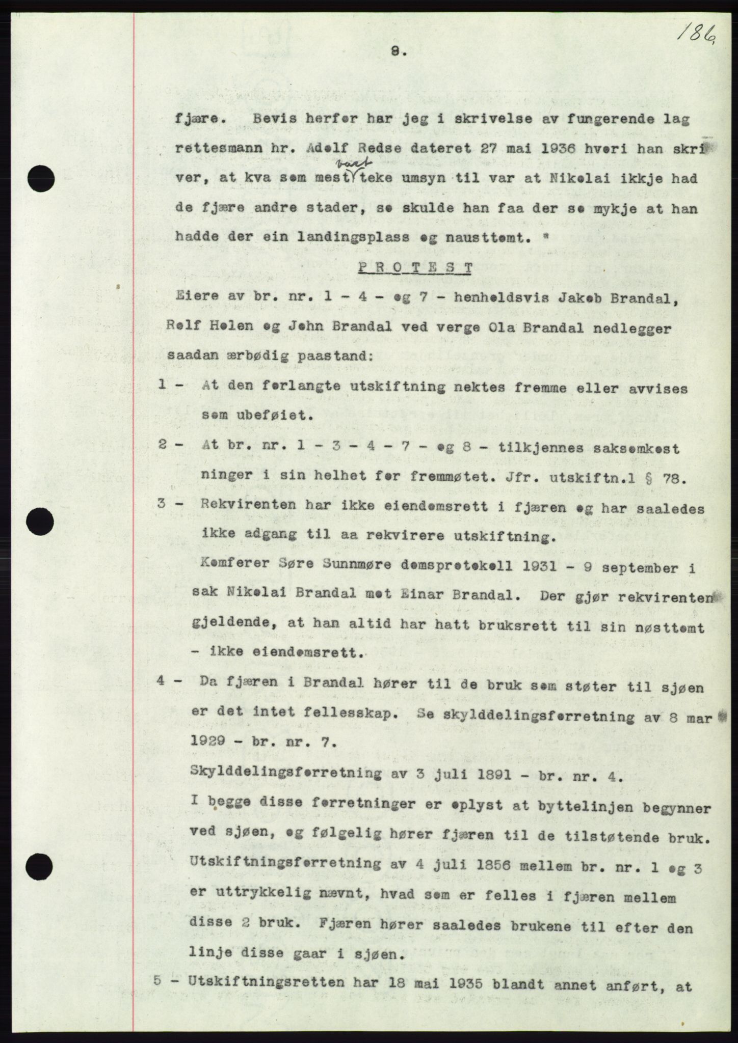 Søre Sunnmøre sorenskriveri, AV/SAT-A-4122/1/2/2C/L0062: Mortgage book no. 56, 1936-1937, Diary no: : 58/1937