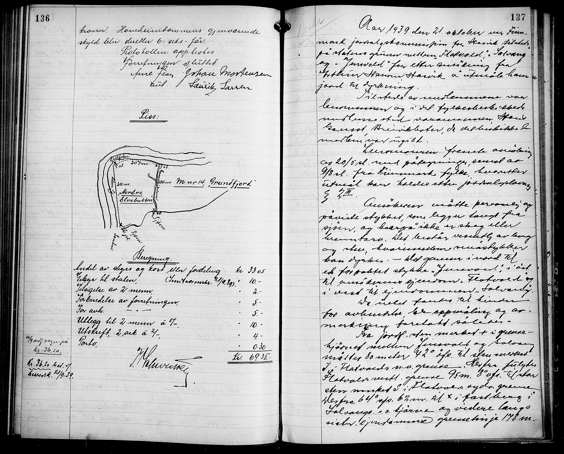 Lensmannen i Hasvik (hos Finnmarkseiendommen)*, FIEI/-, 1938-1944, p. 136-137